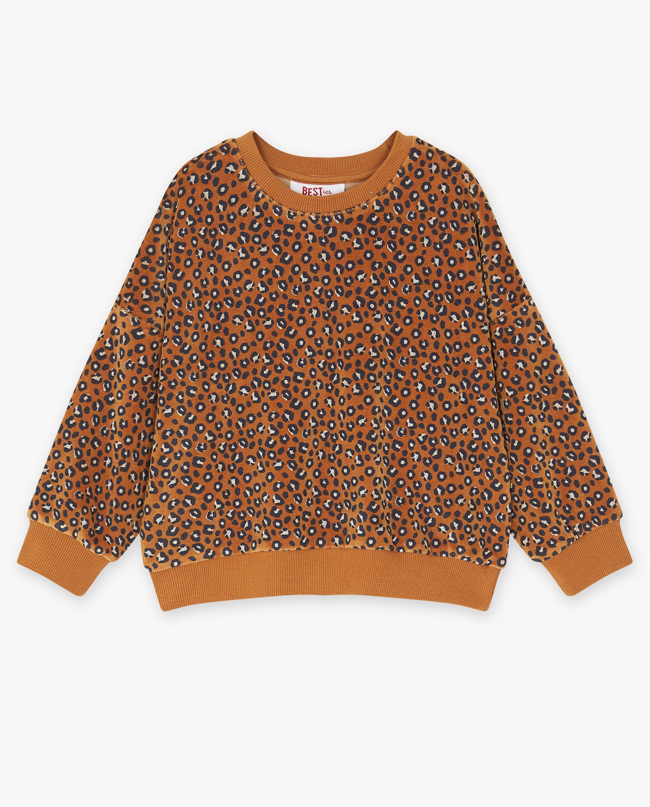 Sweats - Sweat en velours avec un imprimé léopard