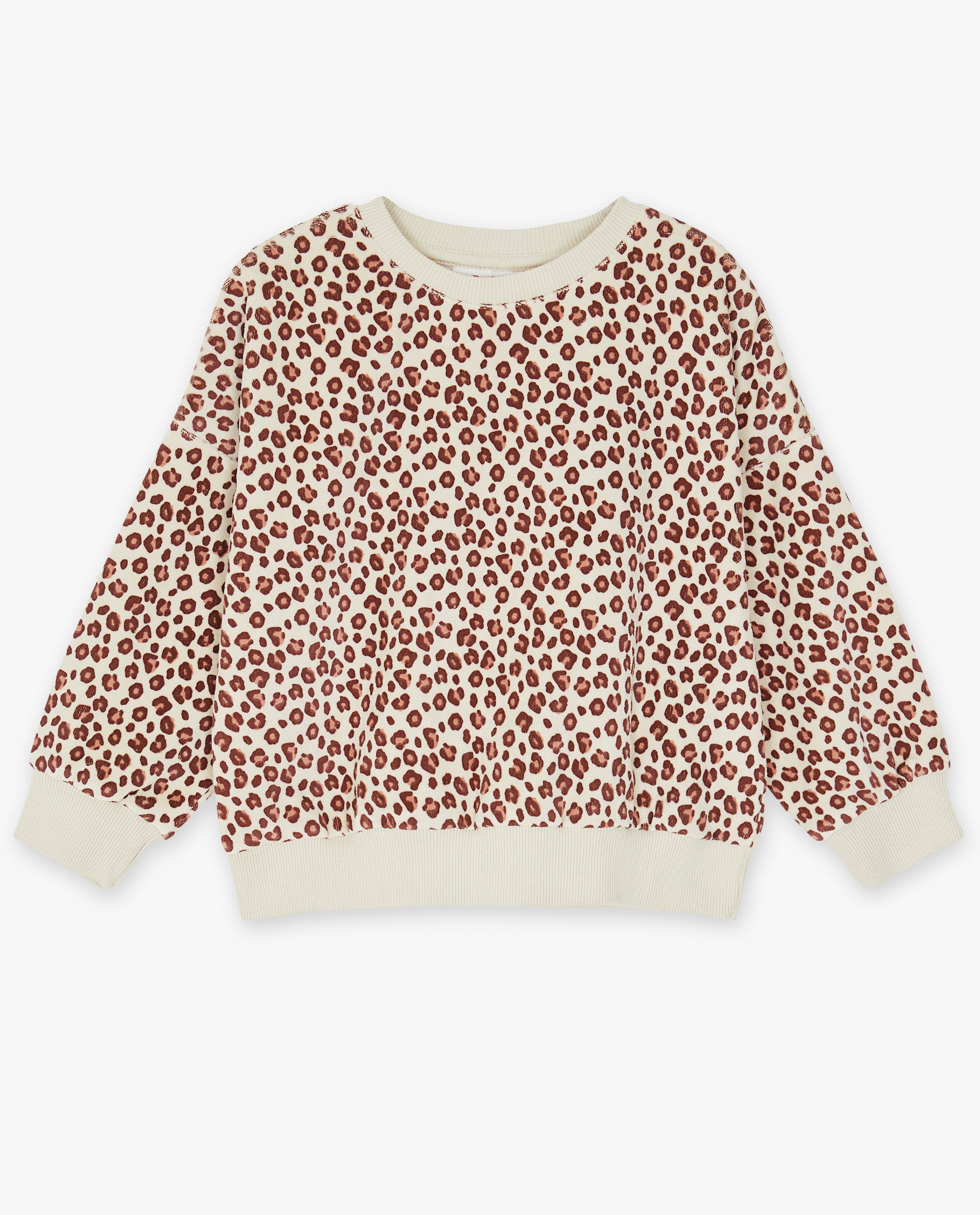 Sweats - Sweat en velours avec un imprimé léopard