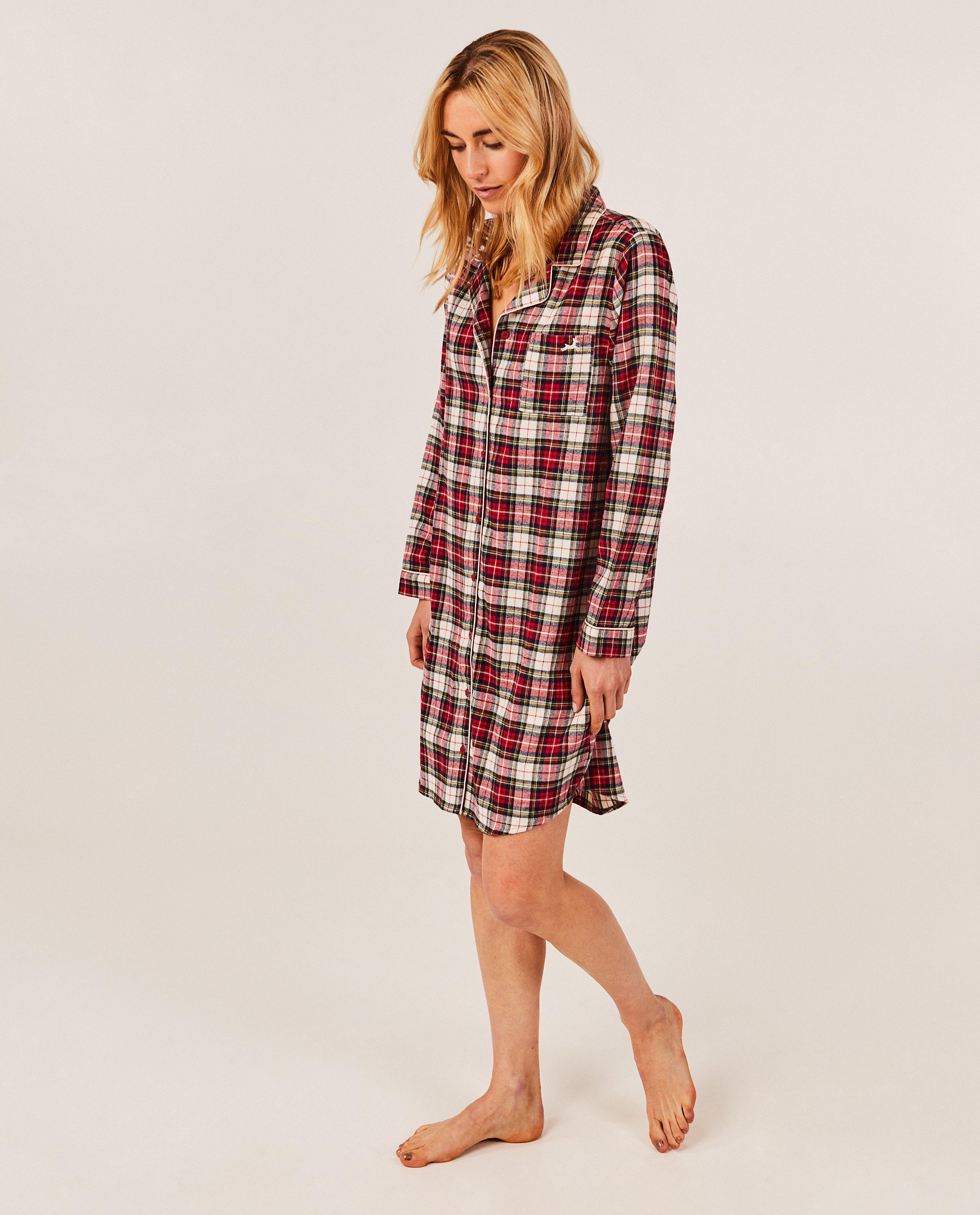 Robe de nuit en flanelle à carreaux, femmes - null - Familystories