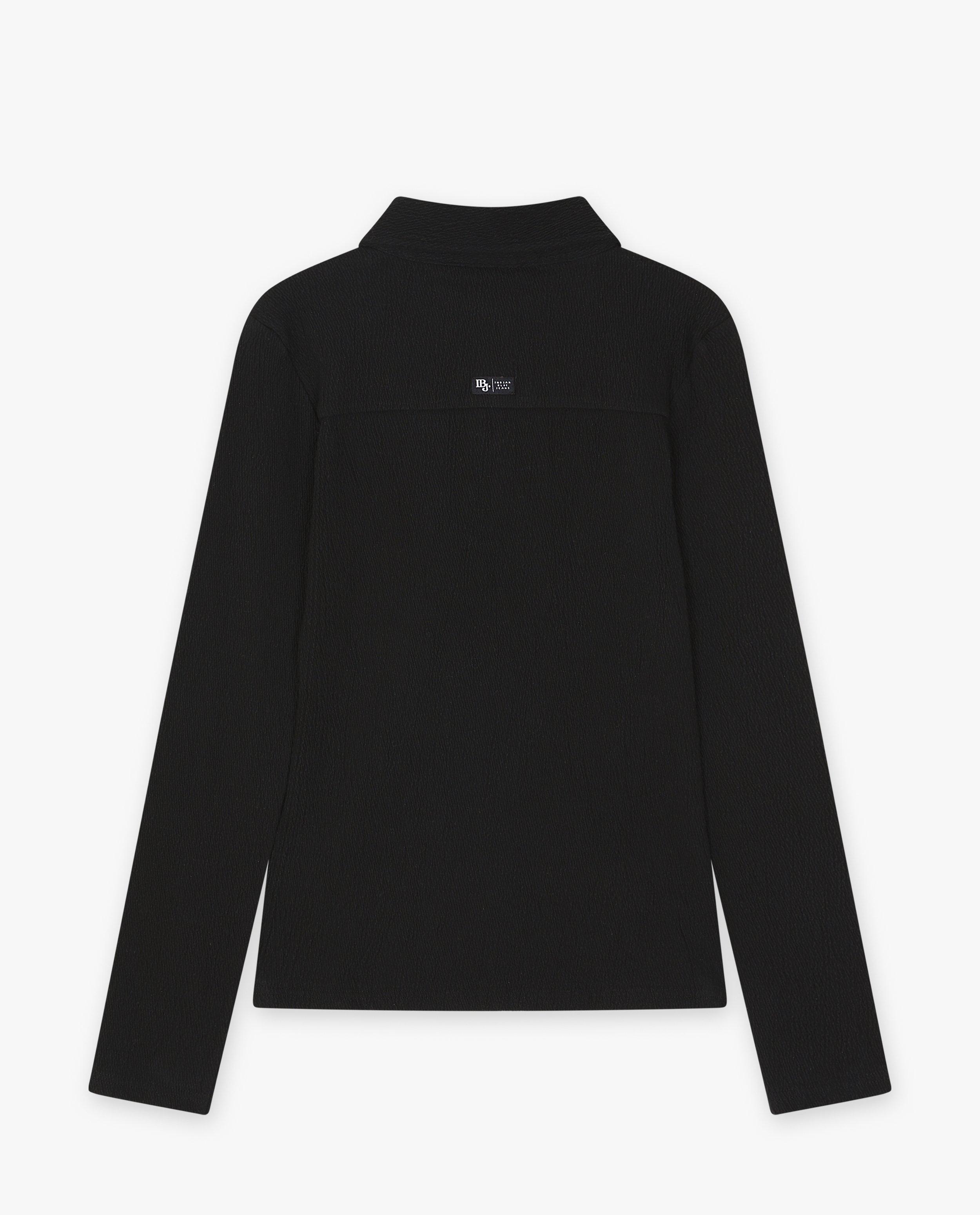 Polo's - Zwarte blouse met structuur