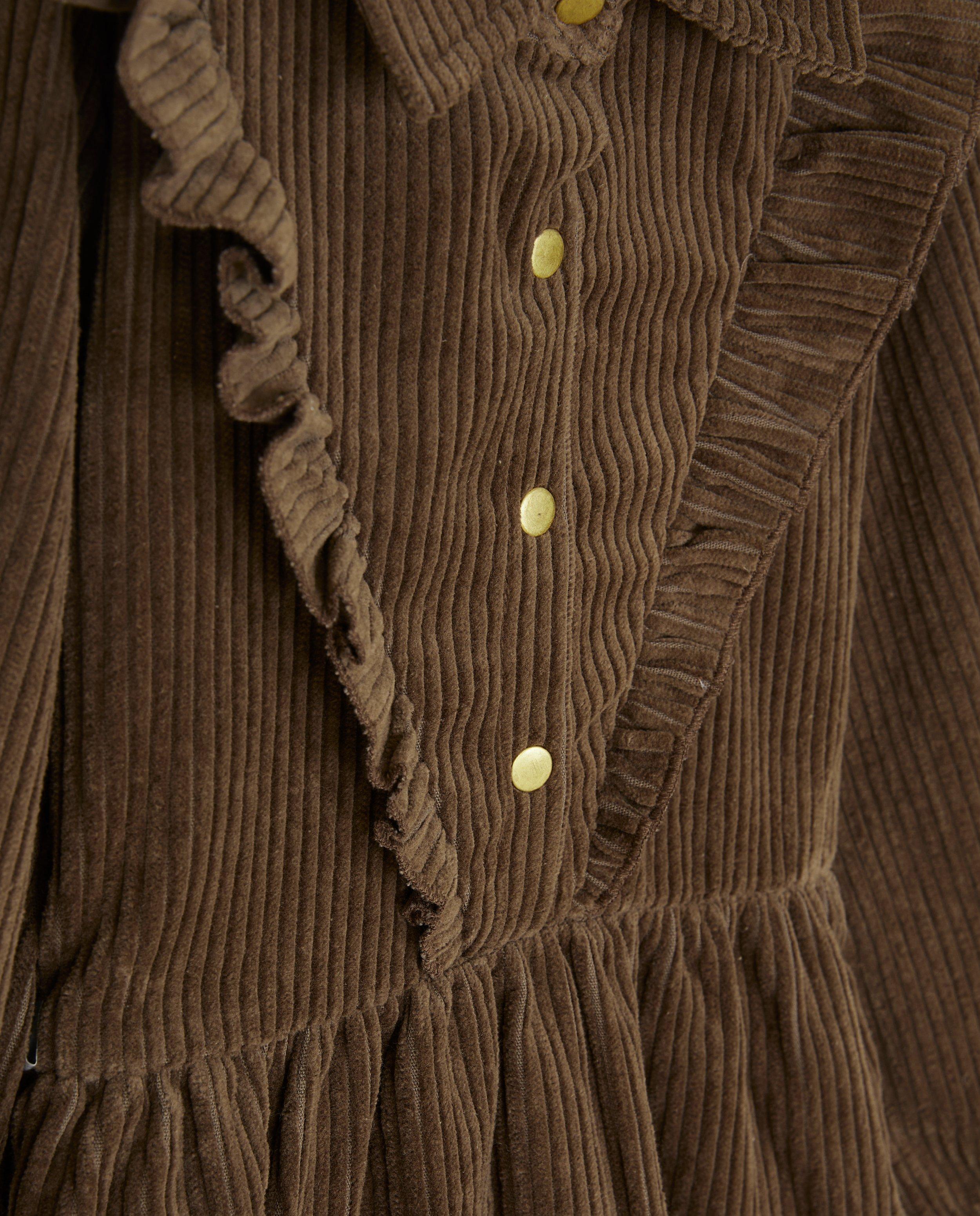 Robes - Robe brune en velours côtelé