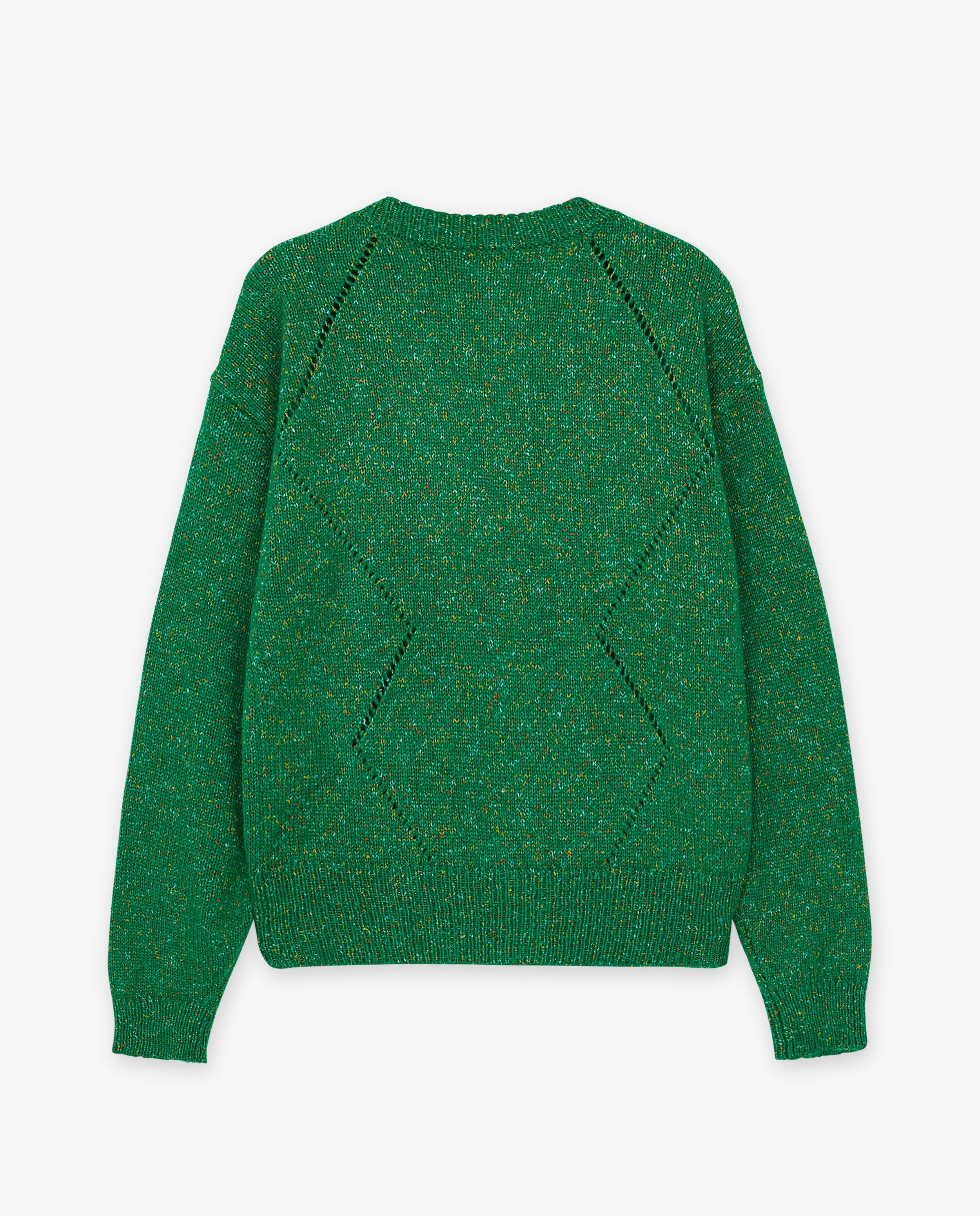 Cardigan - Groene cardigan met spikkels