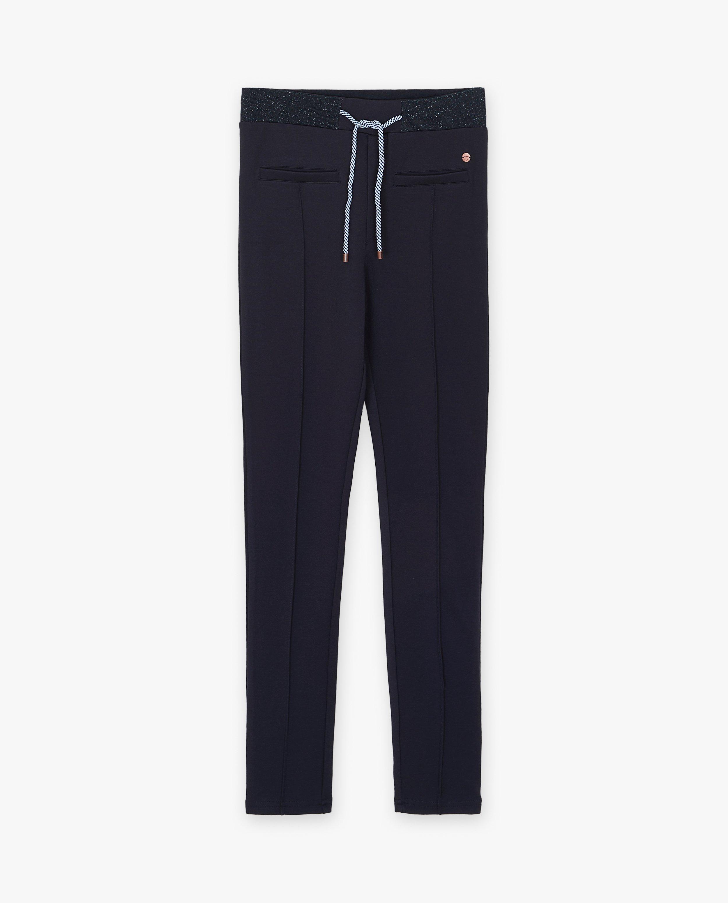 Donkerblauwe broek met plooien - null - nono