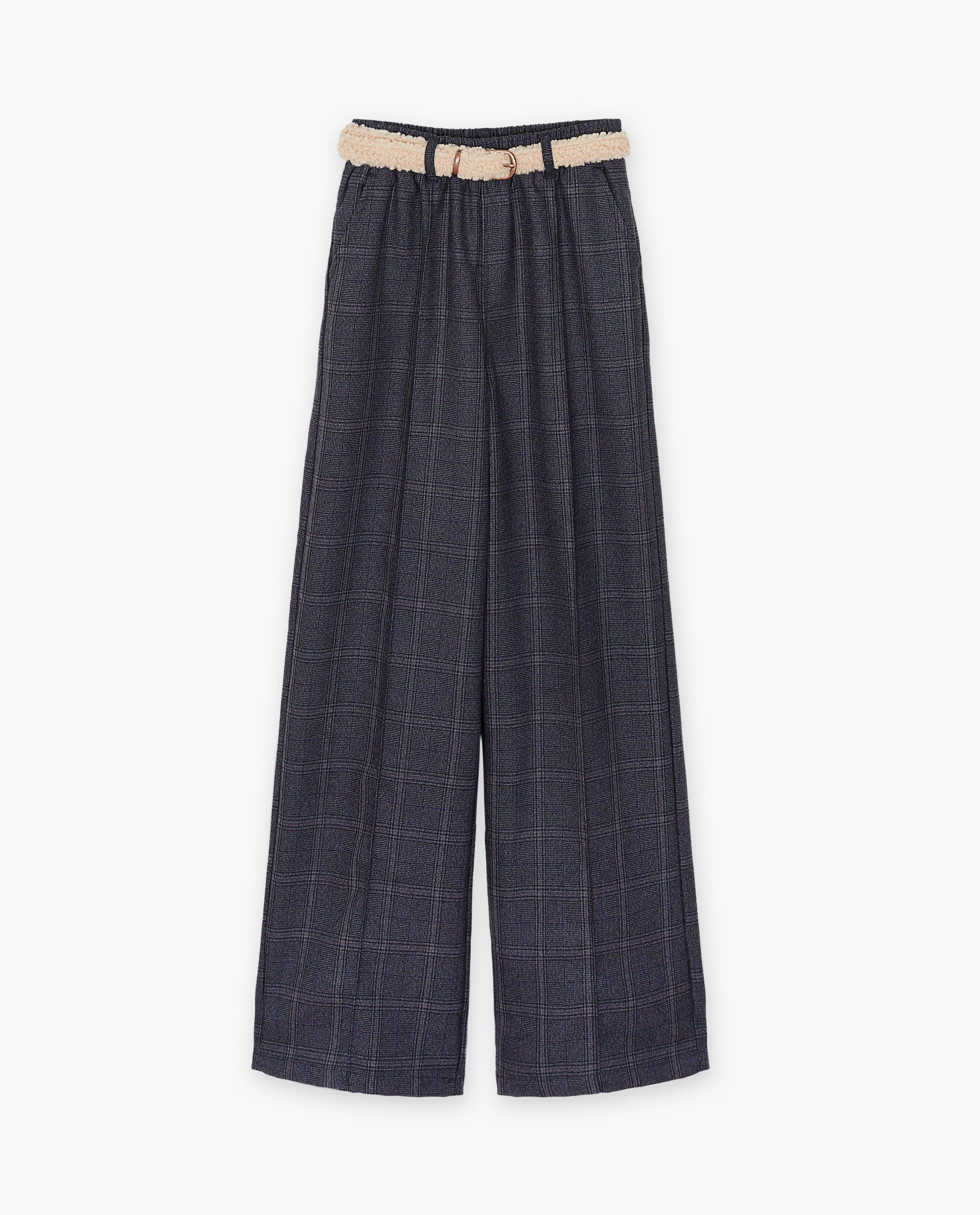 Donkerblauwe broek met ruiten - null - nono