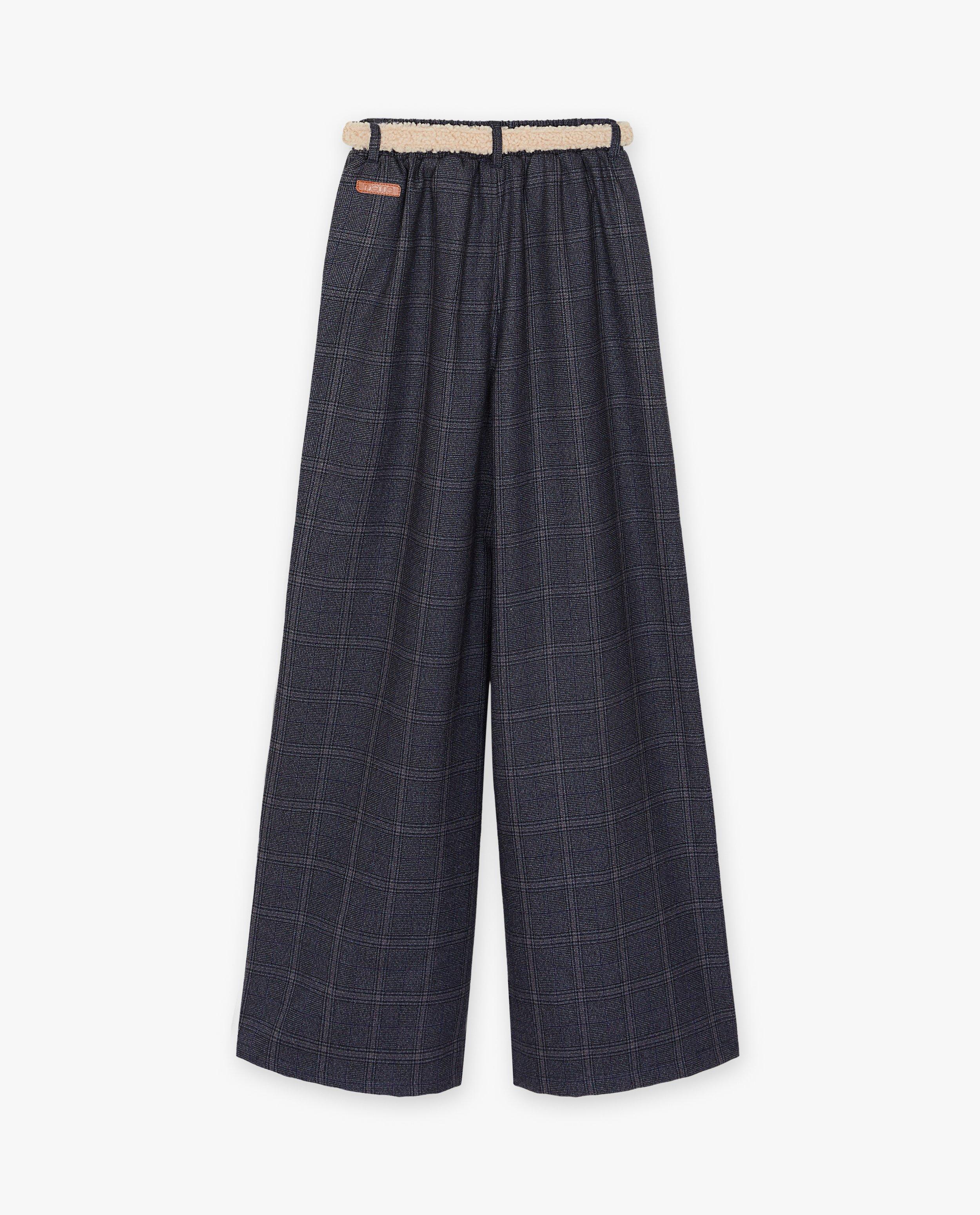 Broeken - Donkerblauwe broek met ruiten
