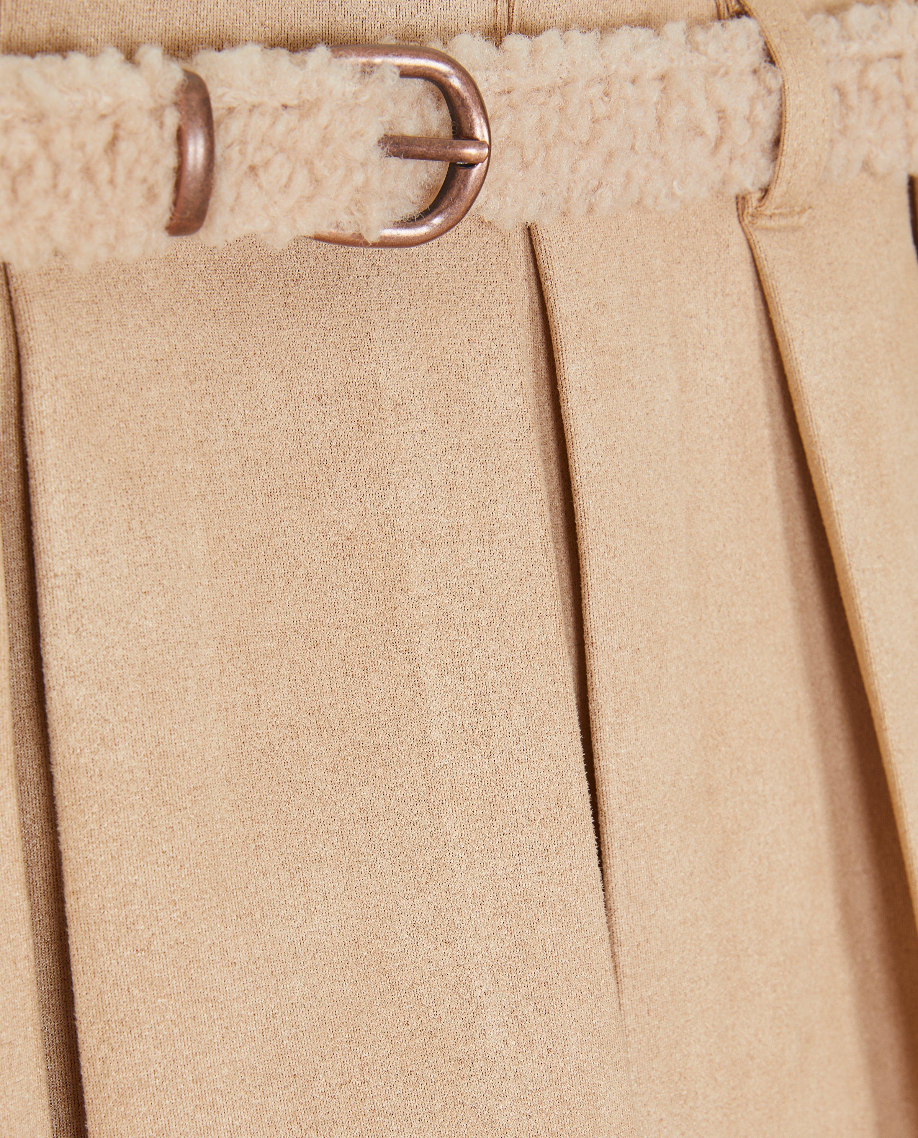 Shorten - Beige skort van suède
