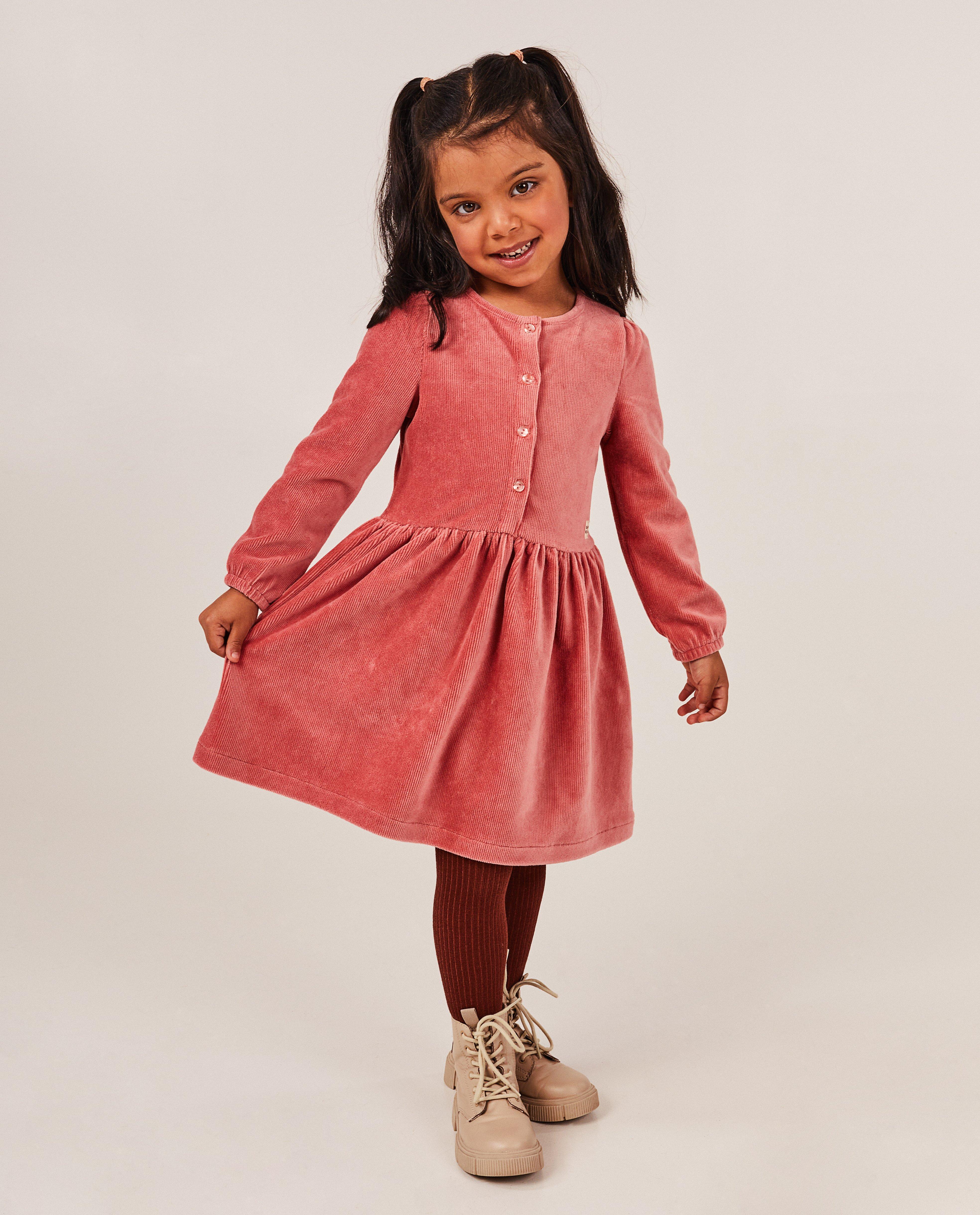 Robe gris fonc&eacute; en fin velours c&ocirc;tel&eacute; - D&eacute;tails du produit - rose - image num&eacute;ro 2