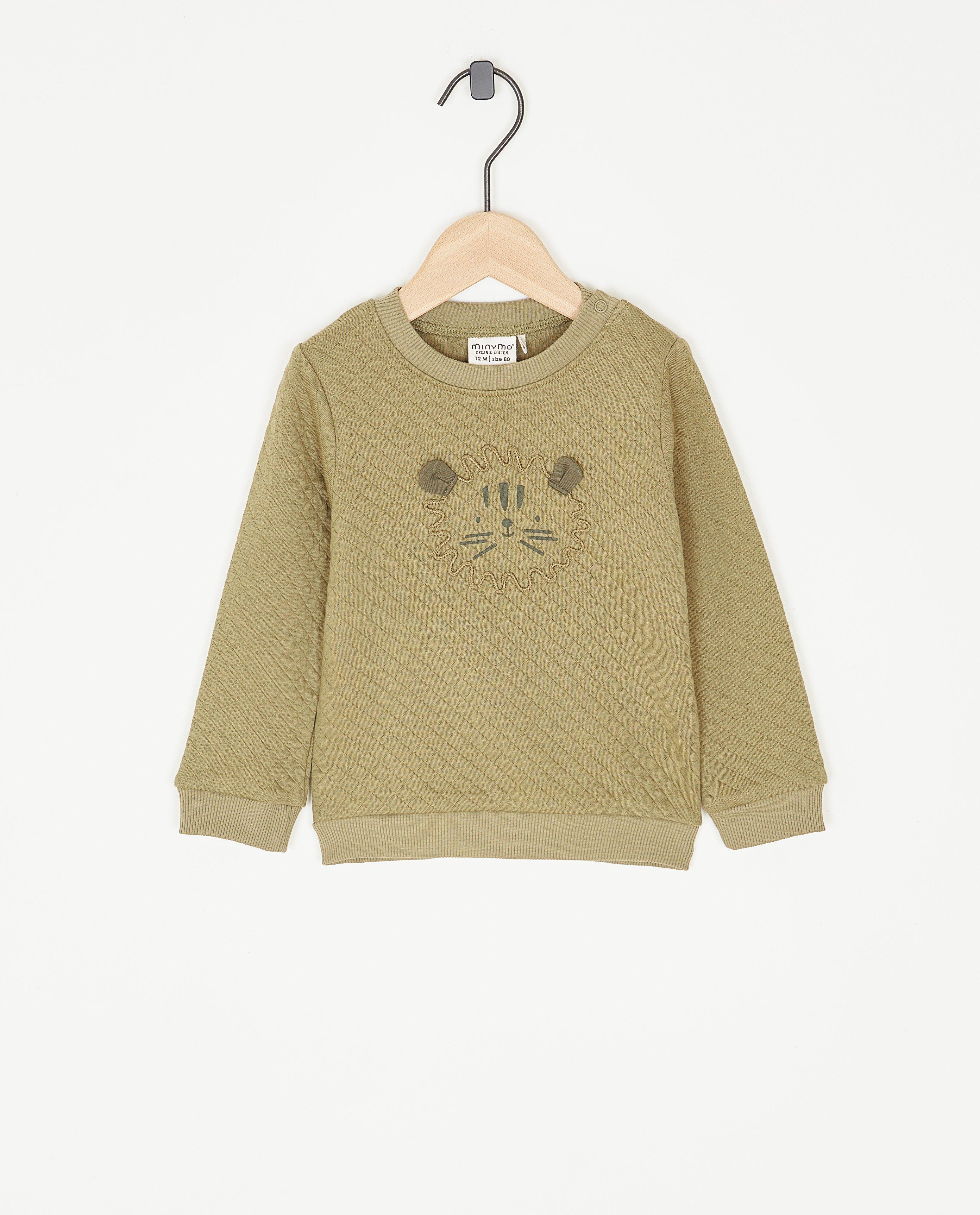 Sweater met geborduurd leeuwengezicht - null - Minymo