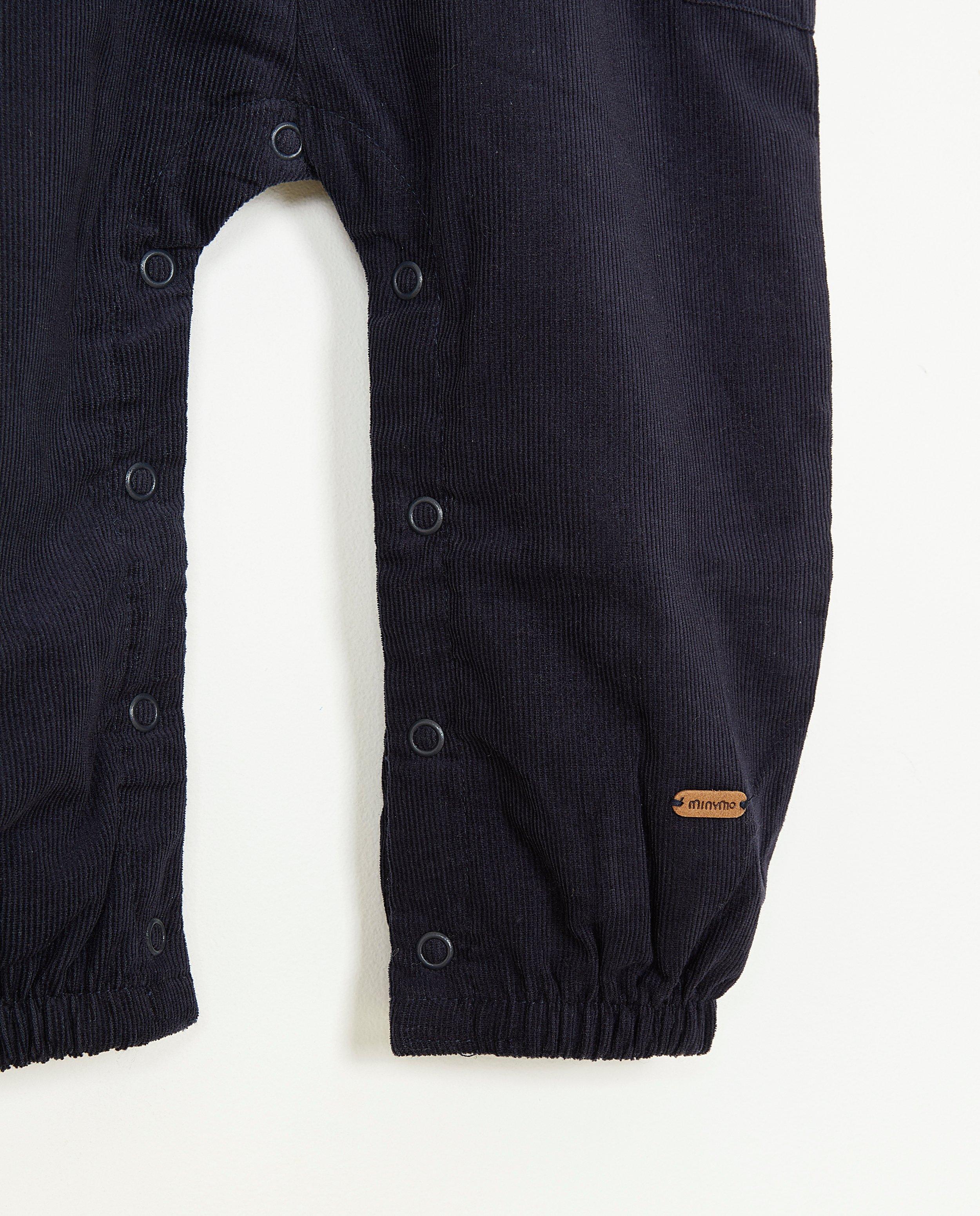 Pantalons - Salopette bleu foncé en velours côtelé