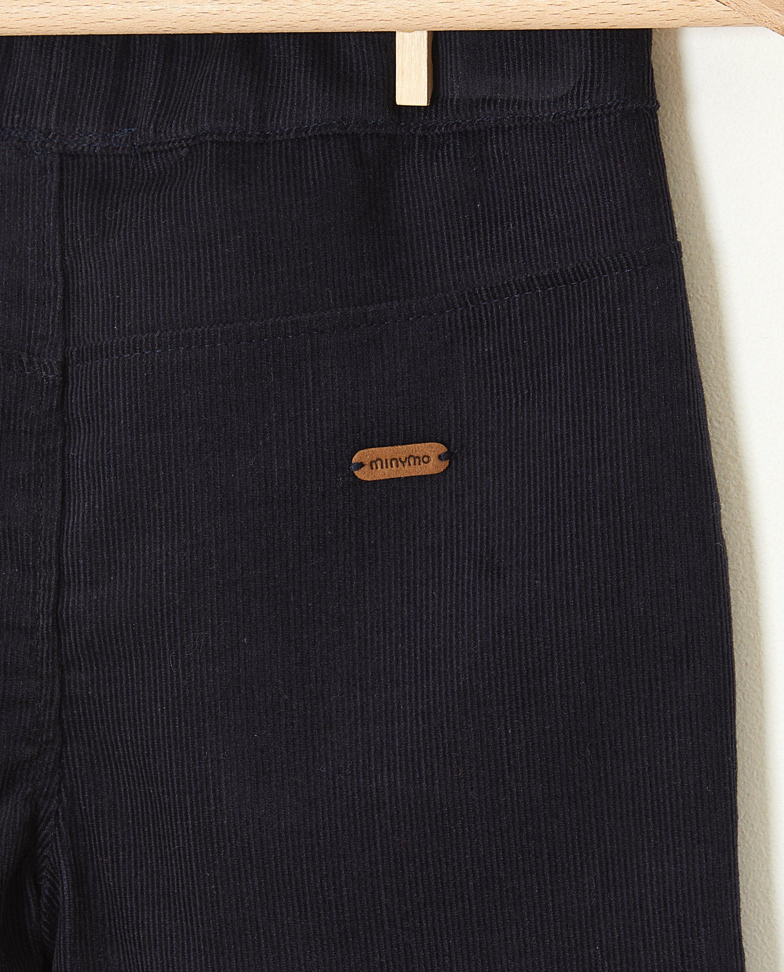 Pantalons - Pantalon bleu foncé en velours côtelé