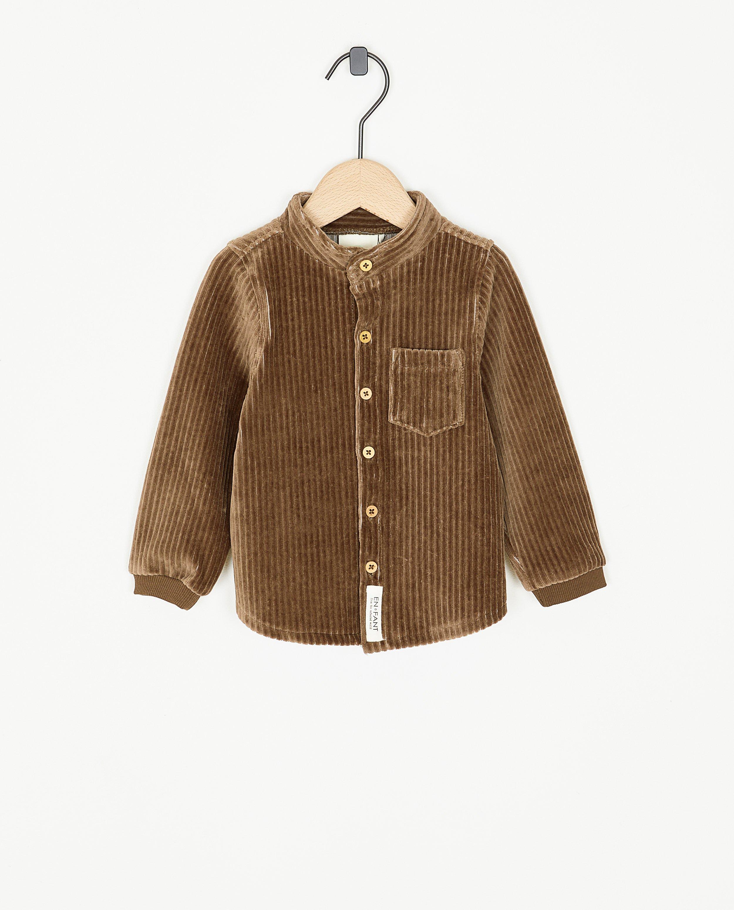 Chemise brune en velours côtelé - null - Enfant