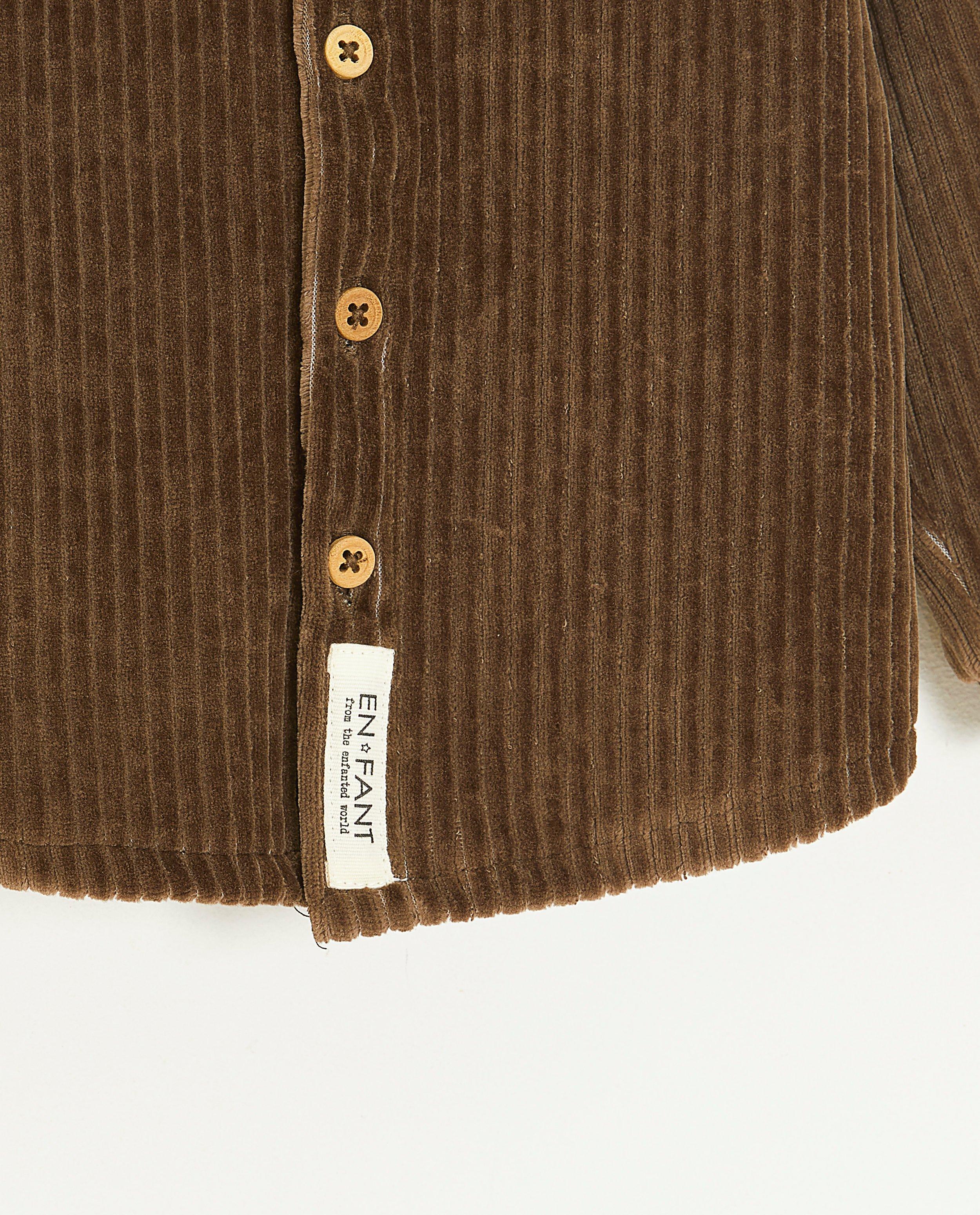Chemises - Chemise brune en velours côtelé