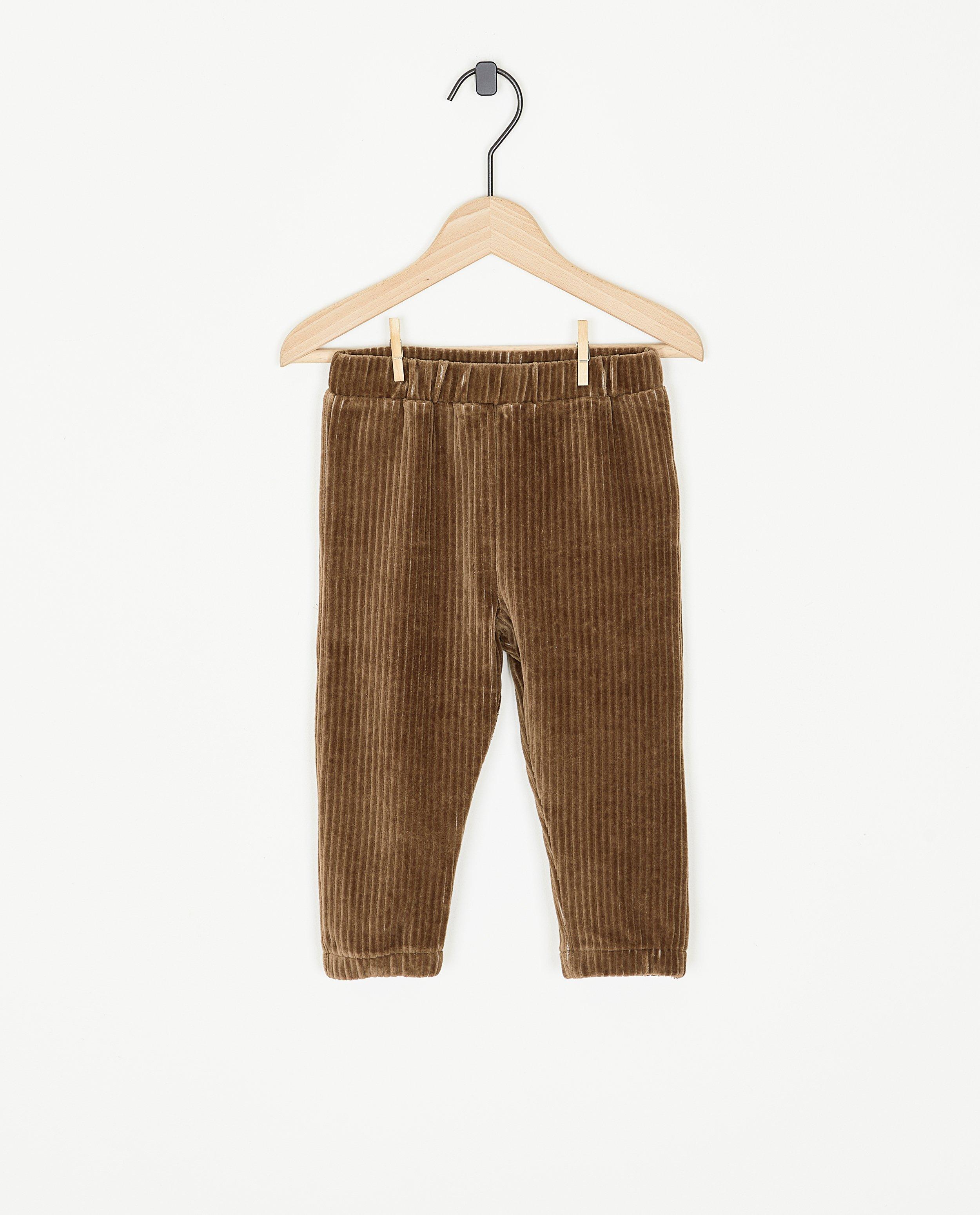 Pantalon brun en velours c&ocirc;tel&eacute; - D&eacute;tails du produit - brun clair - image num&eacute;ro 1