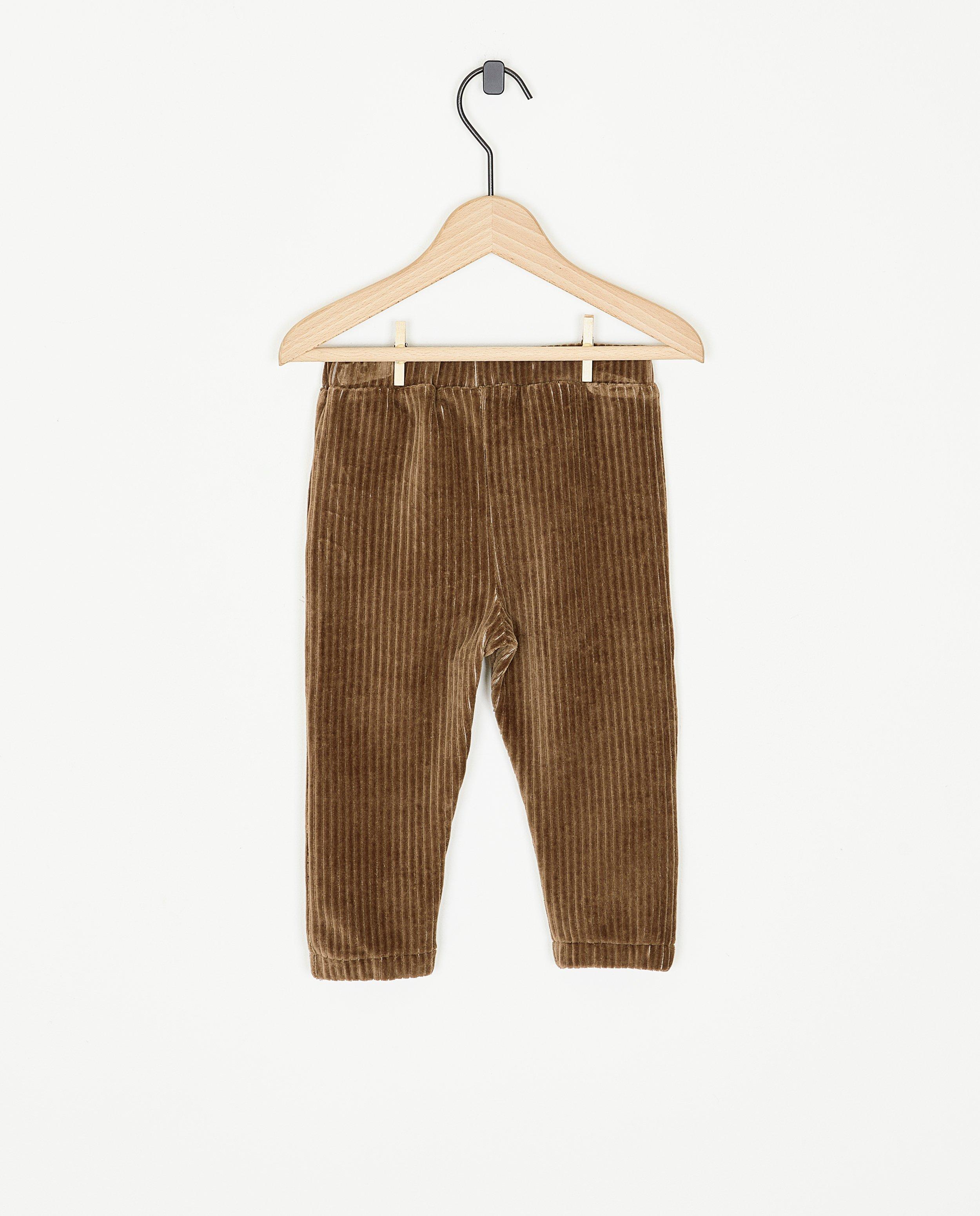 Pantalon brun en velours c&ocirc;tel&eacute; - D&eacute;tails du produit - brun clair - image num&eacute;ro 2