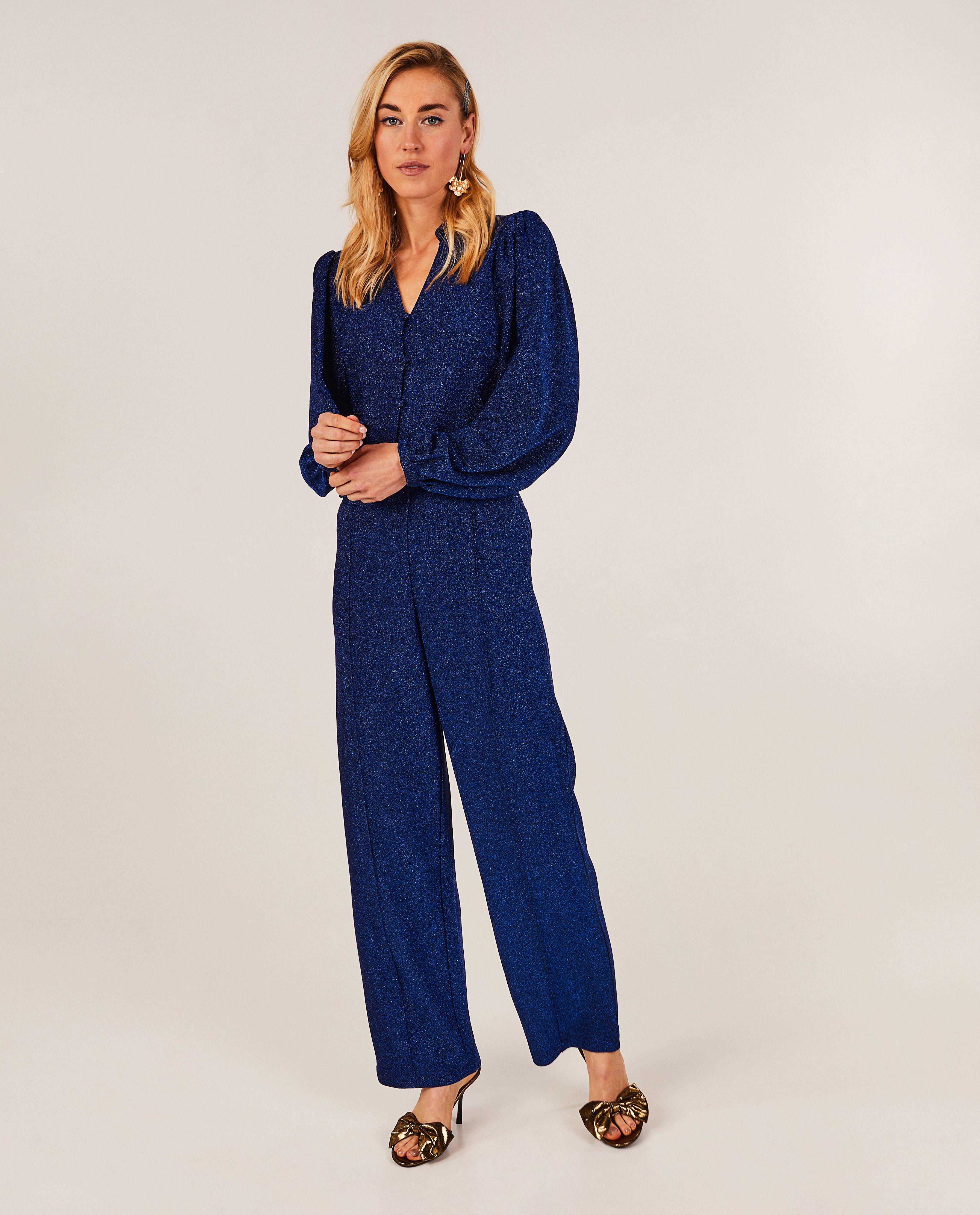Blauwe broek met metaaldraad - null - Sora