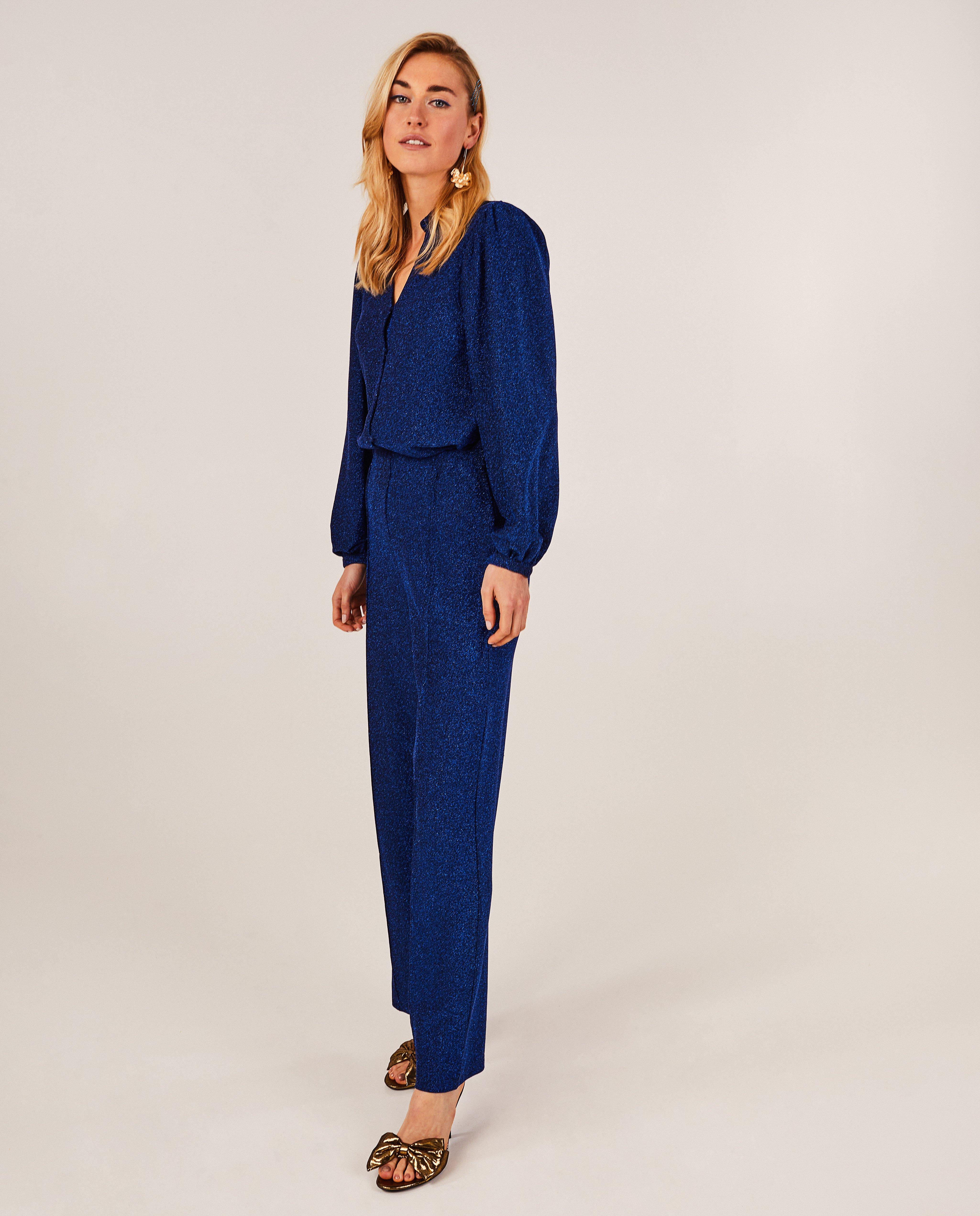 Broeken - Blauwe broek met metaaldraad