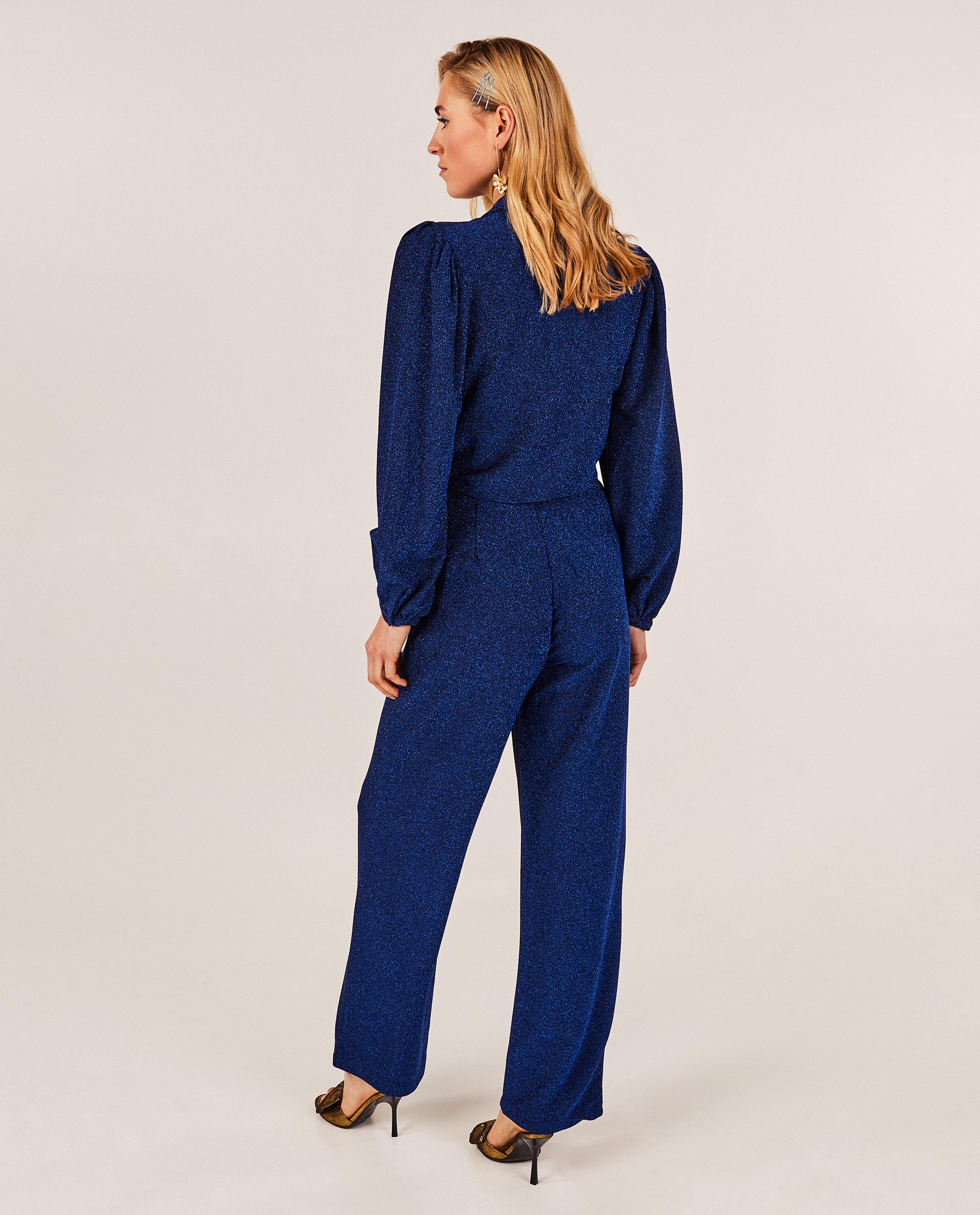 Broeken - Blauwe broek met metaaldraad