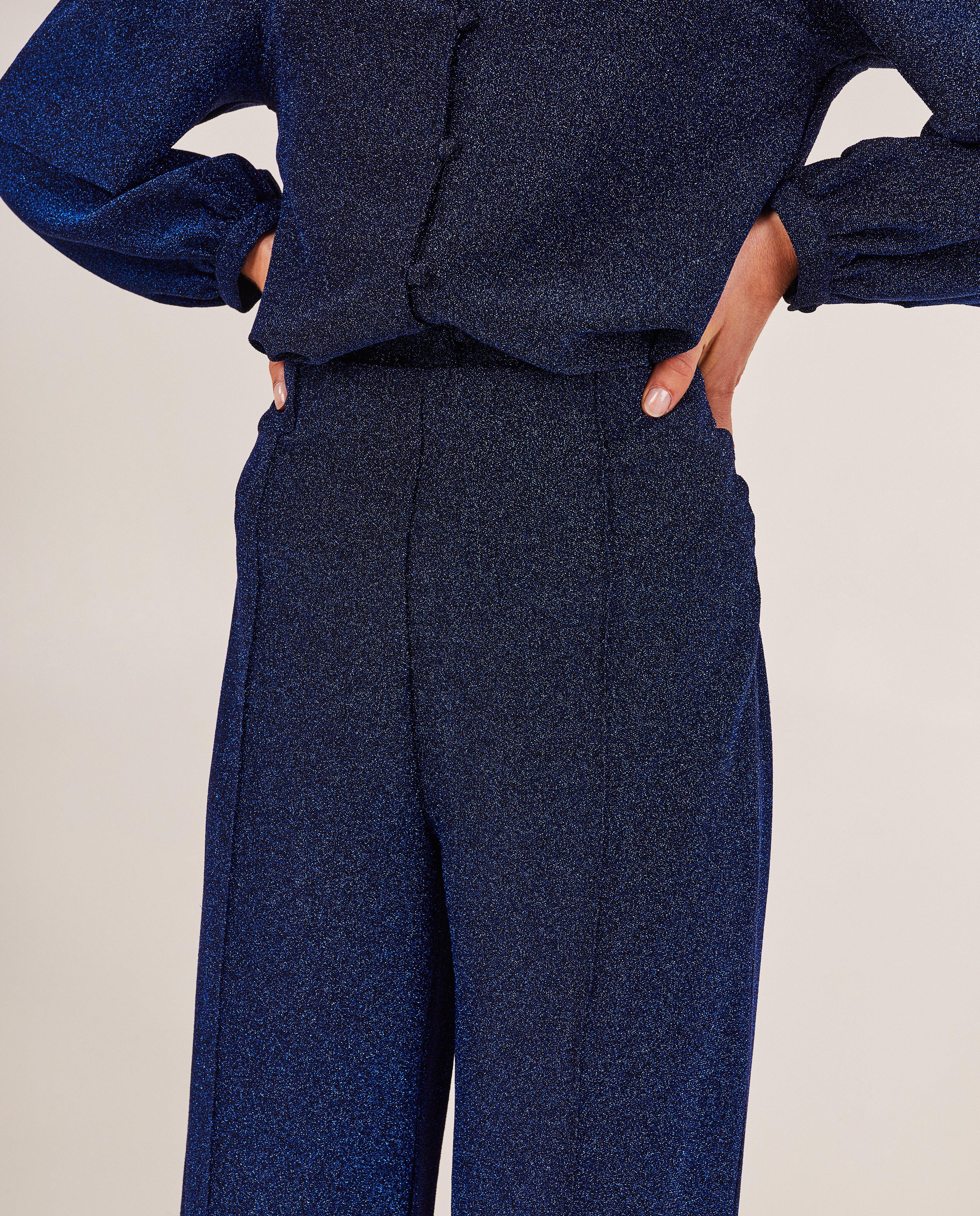 Broeken - Blauwe broek met metaaldraad