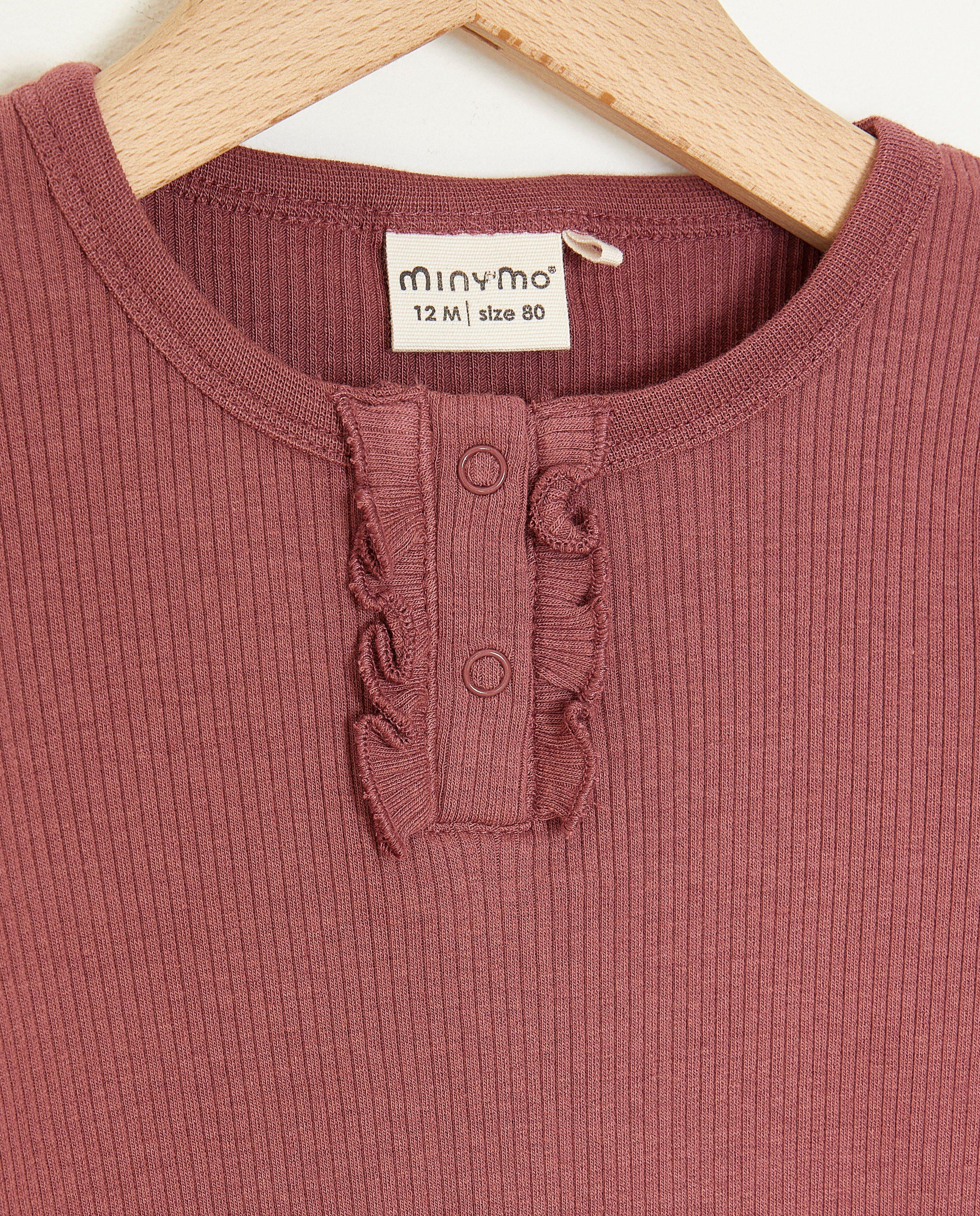 Onesies - Donkerroze romper met rib