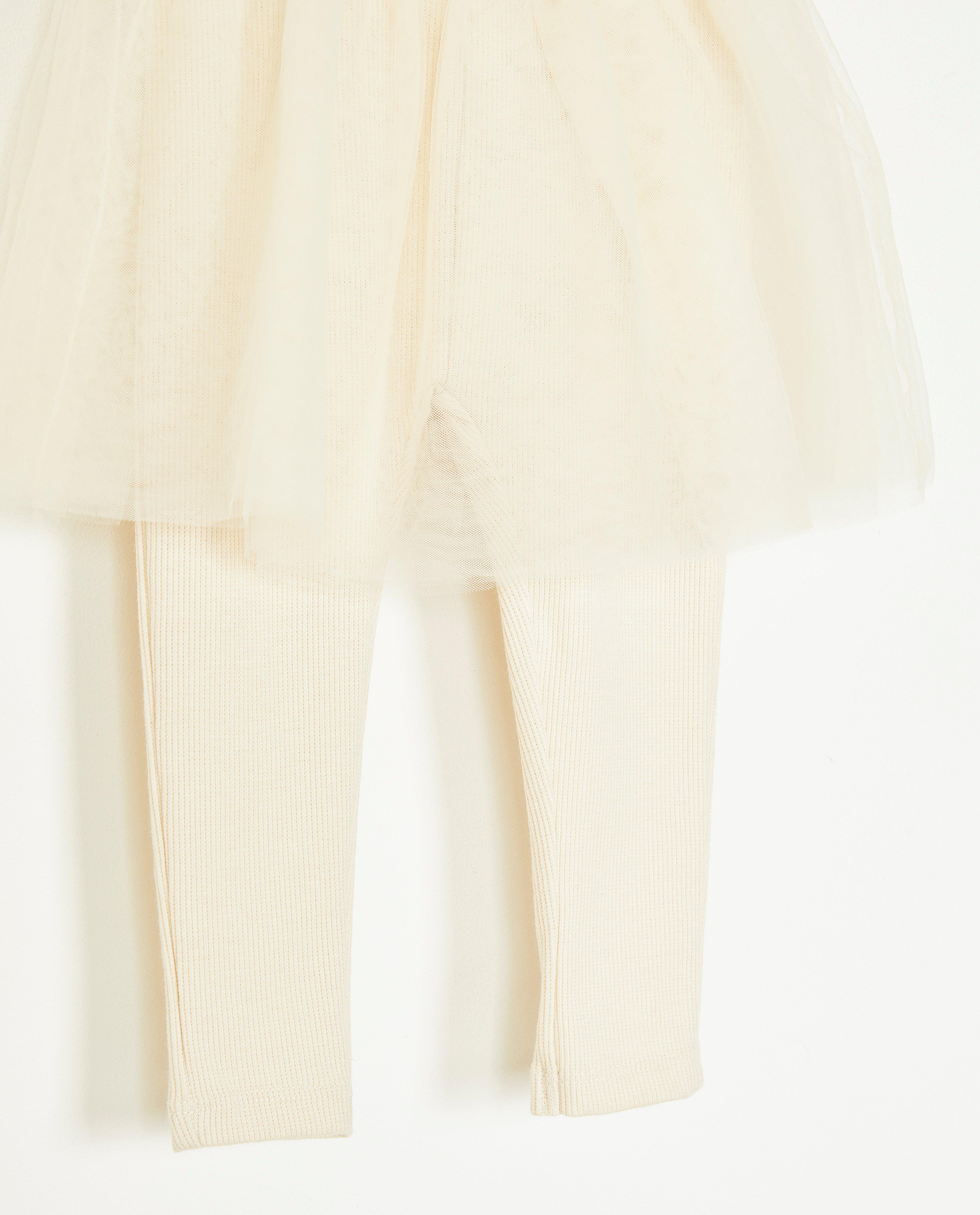 Rokken - Legging met tule-rok en bretellen