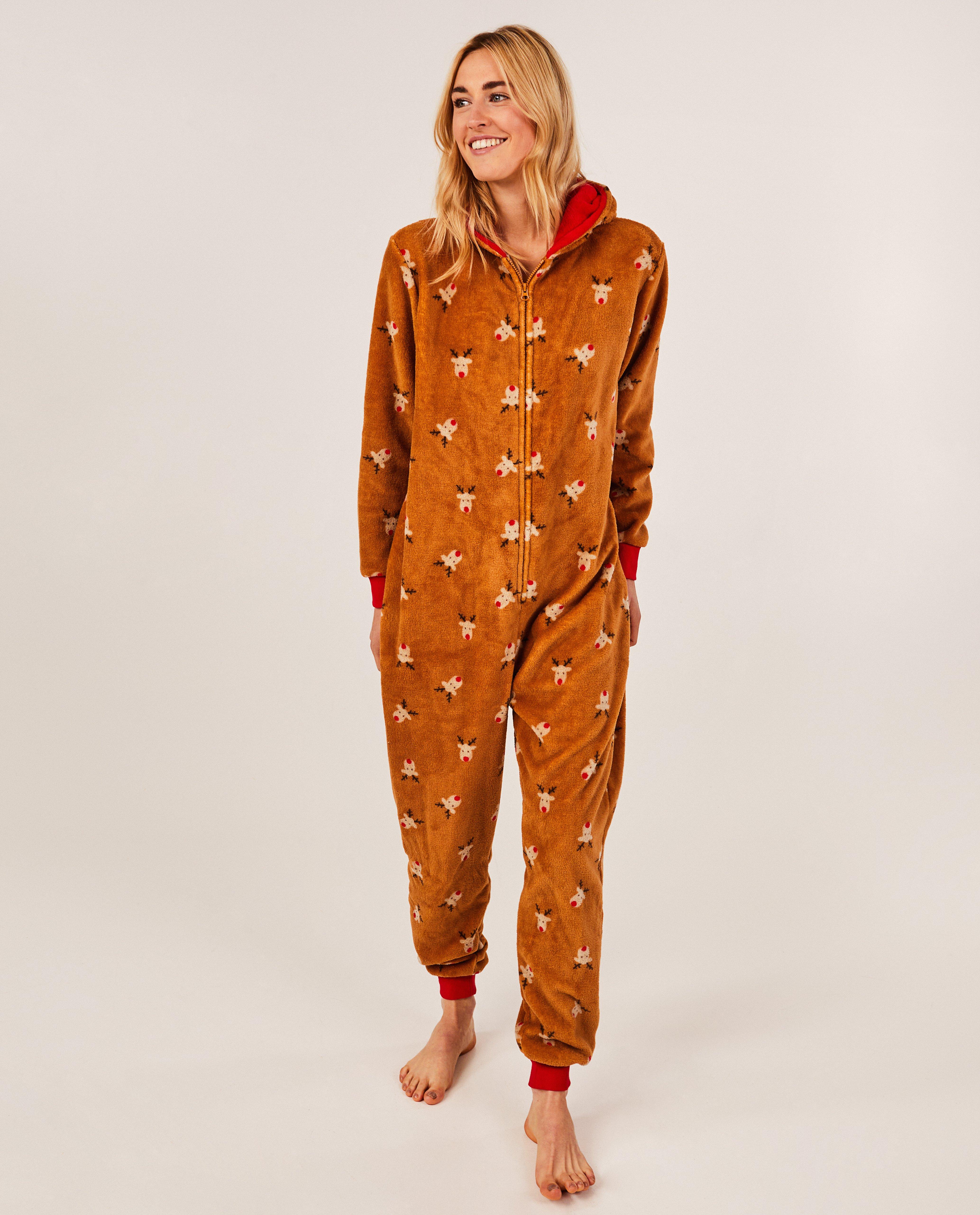 Nachtkleding - Onesie met rendierprint, dames