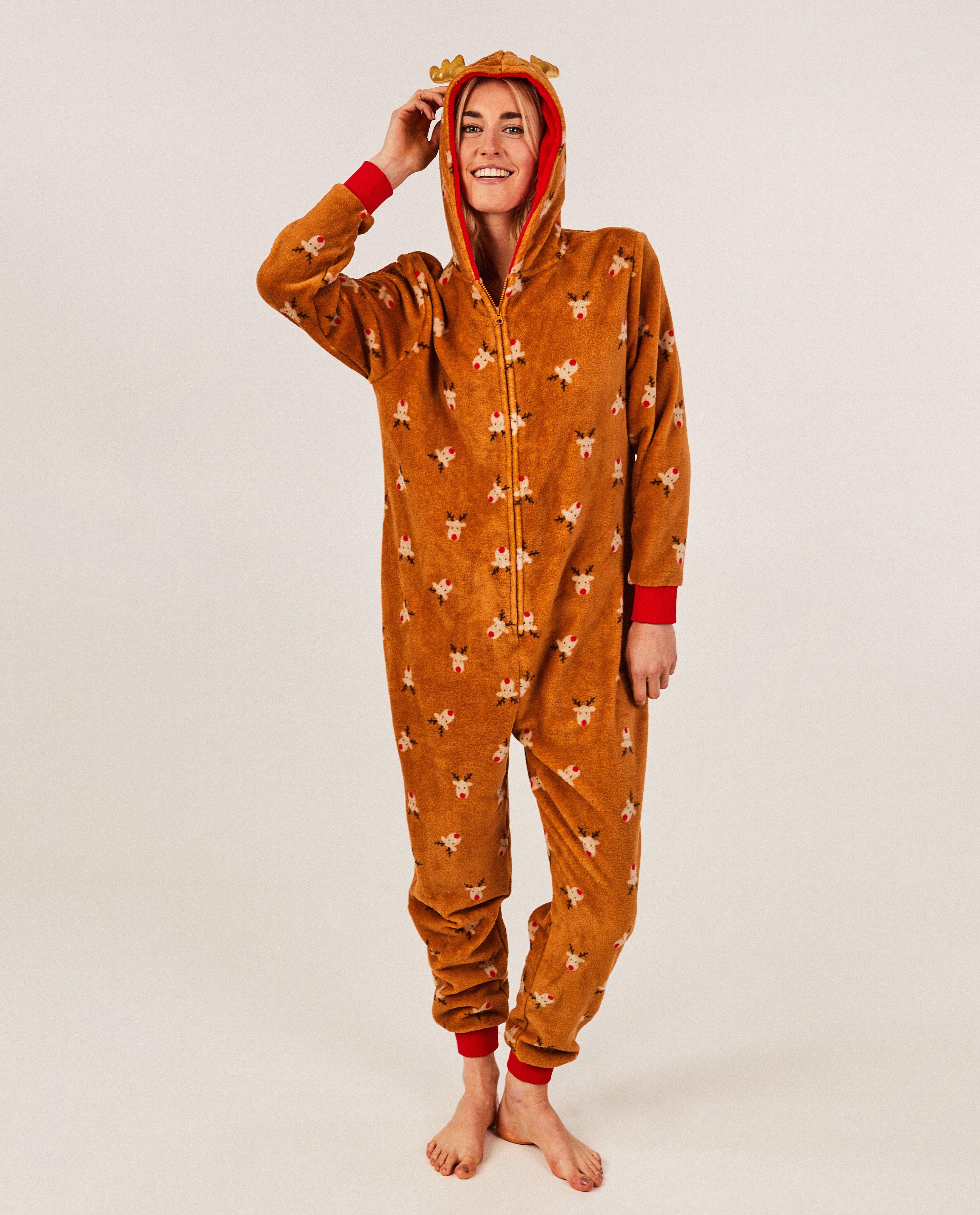 Nachtkleding - Onesie met rendierprint, dames