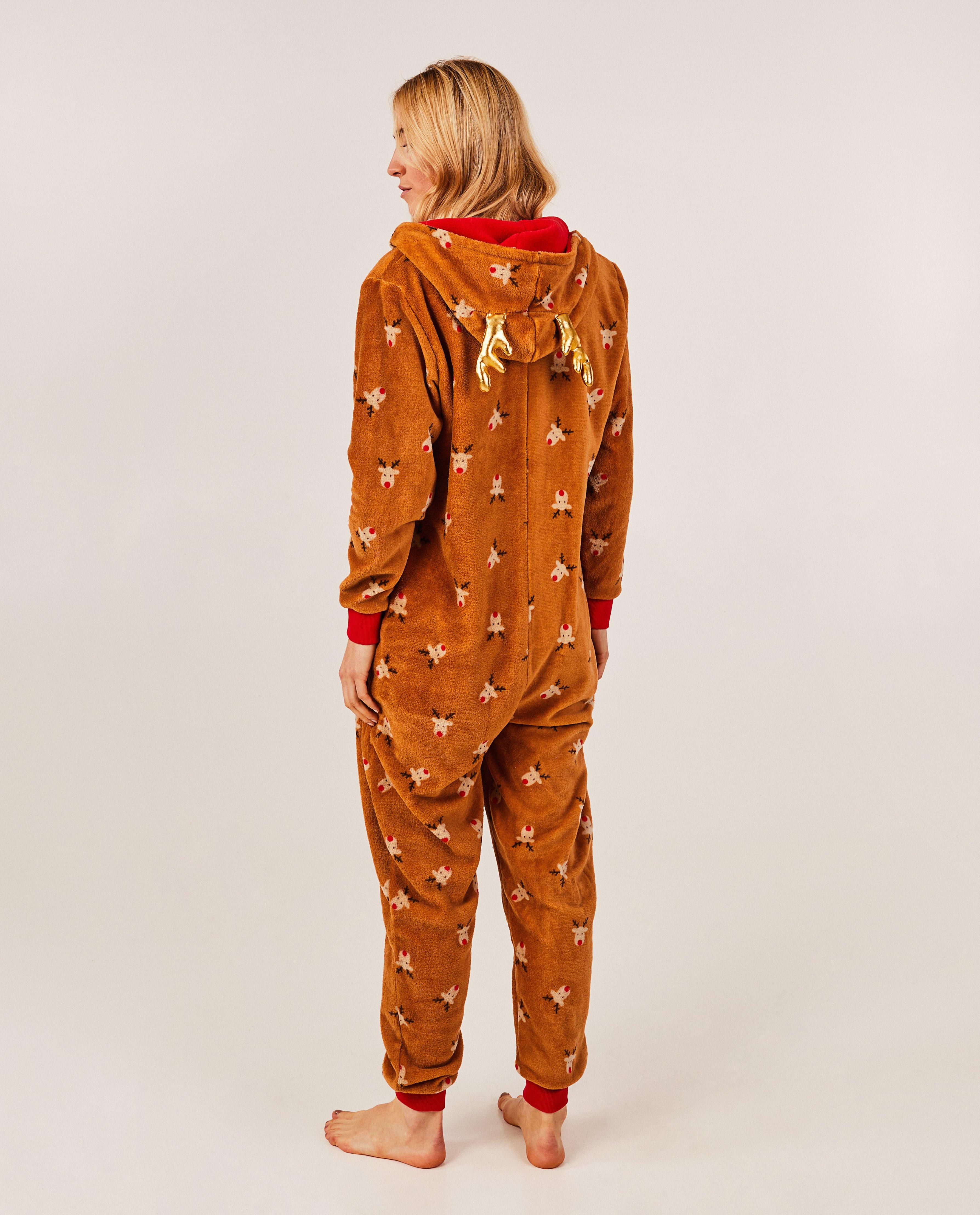 Nachtkleding - Onesie met rendierprint, dames