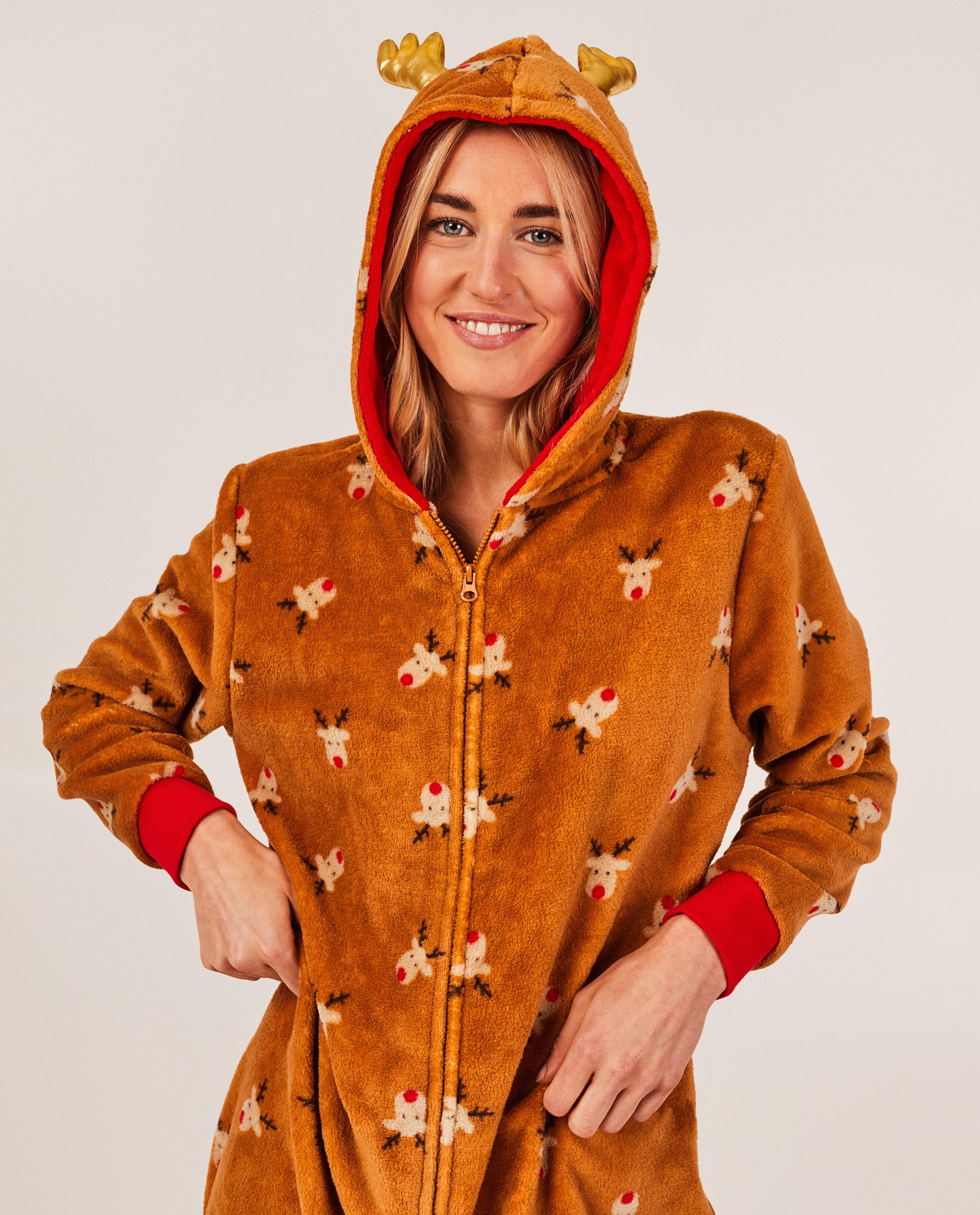 Nachtkleding - Onesie met rendierprint, dames