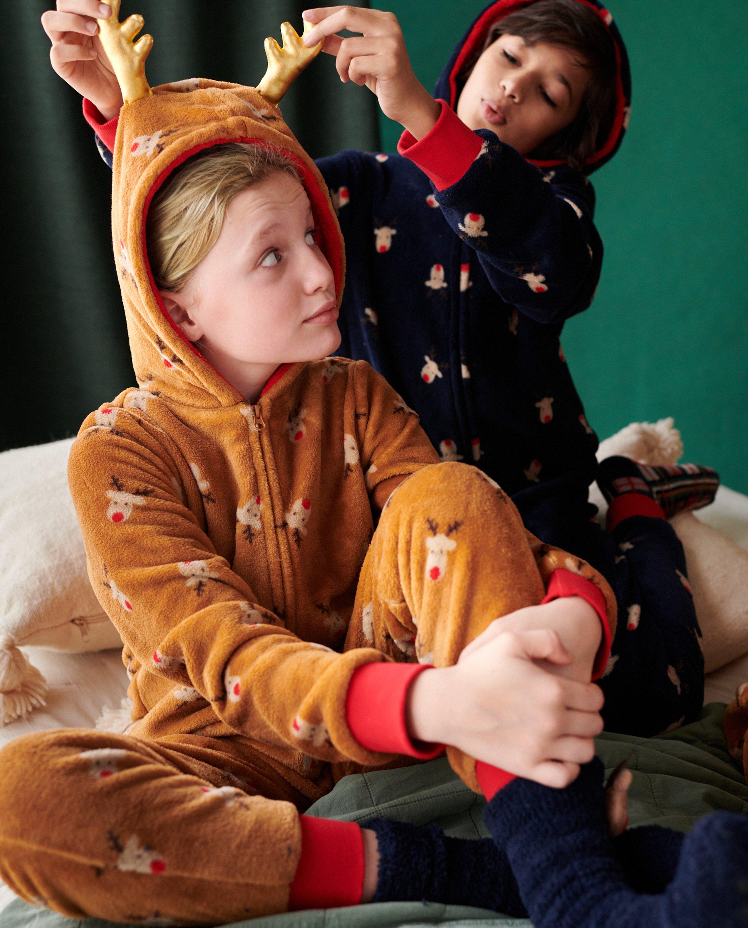 Onesie met rendierprint, 7-14 jaar - null - Familystories