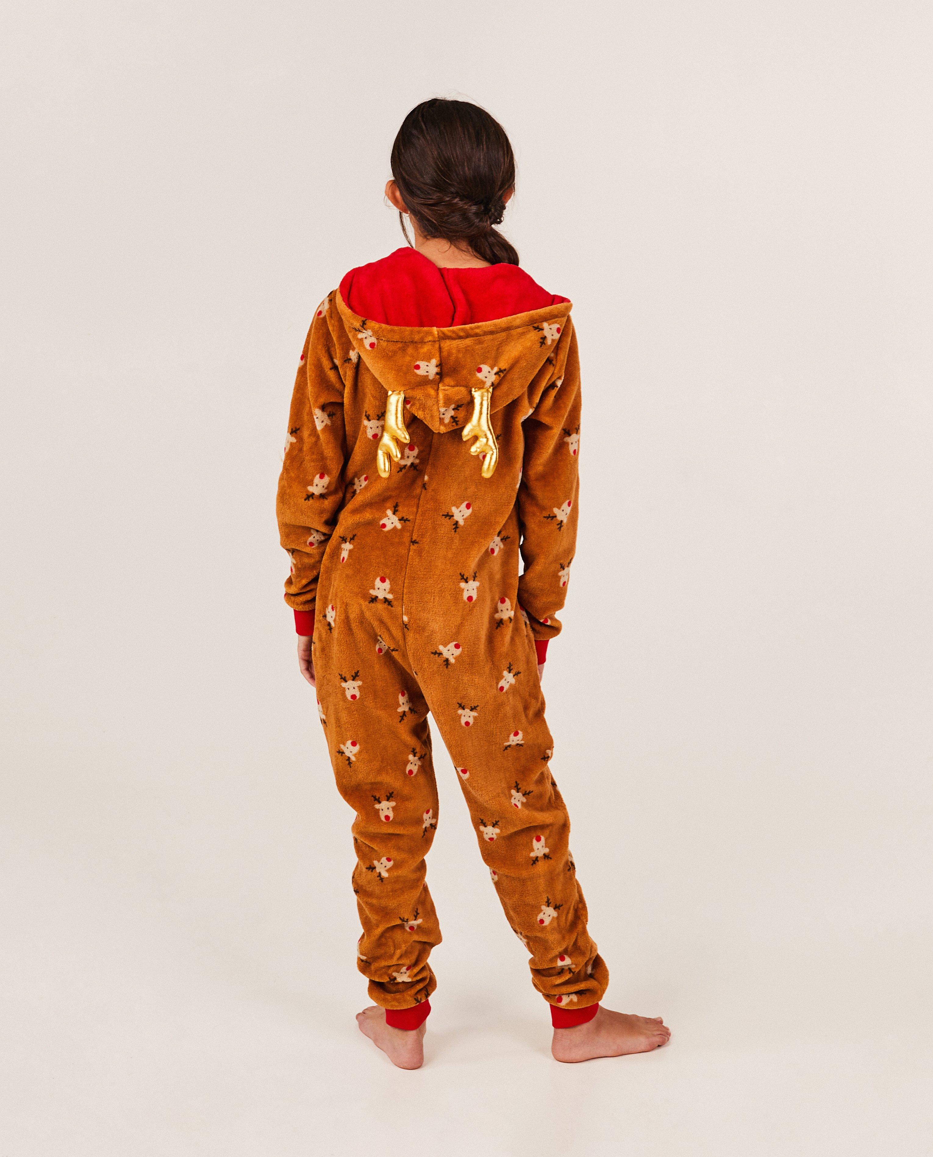 Nachtkleding - Onesie met rendierprint, 7-14 jaar
