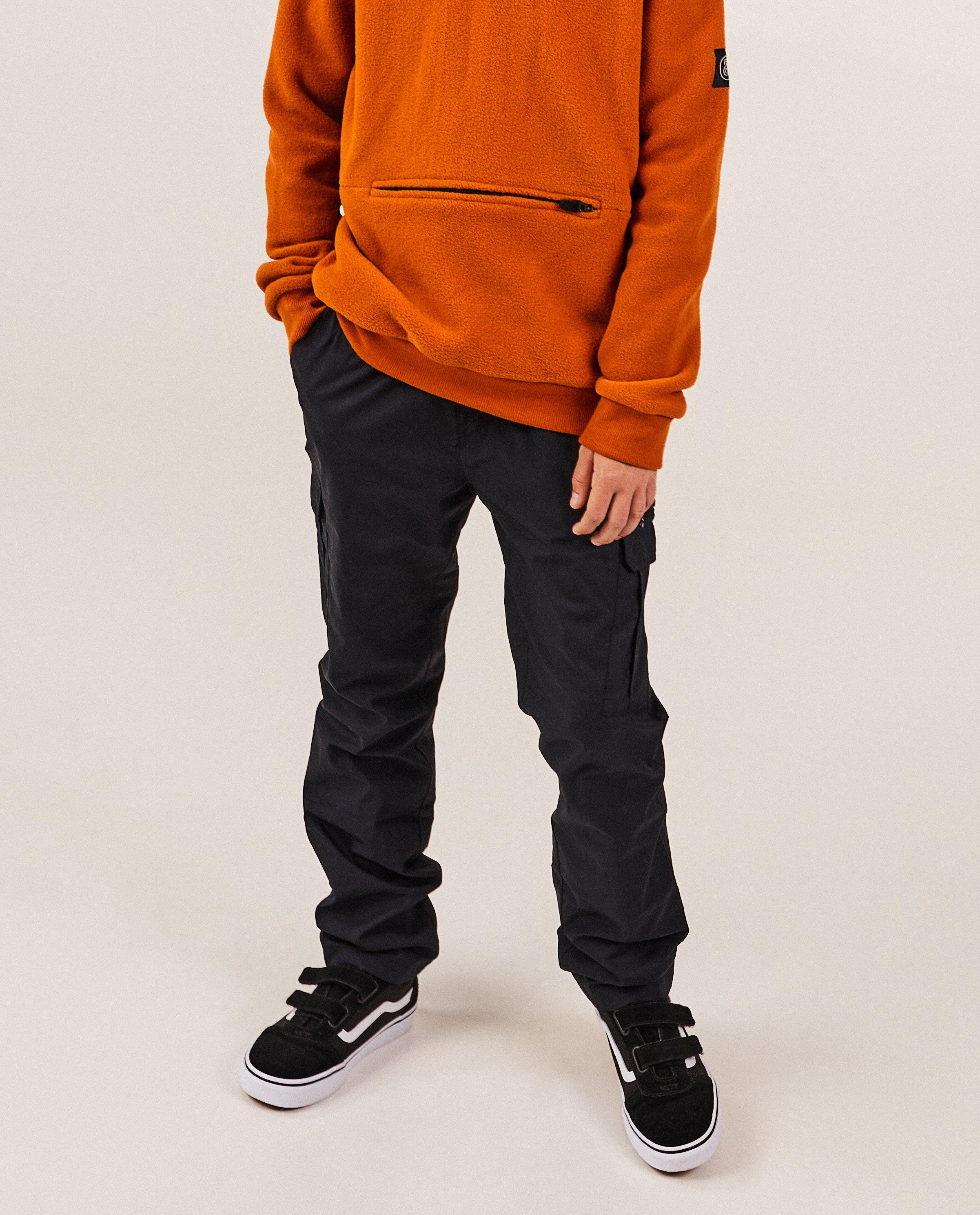 Donkergrijze broek met structuur, cargo fit - null - Fish & Chips