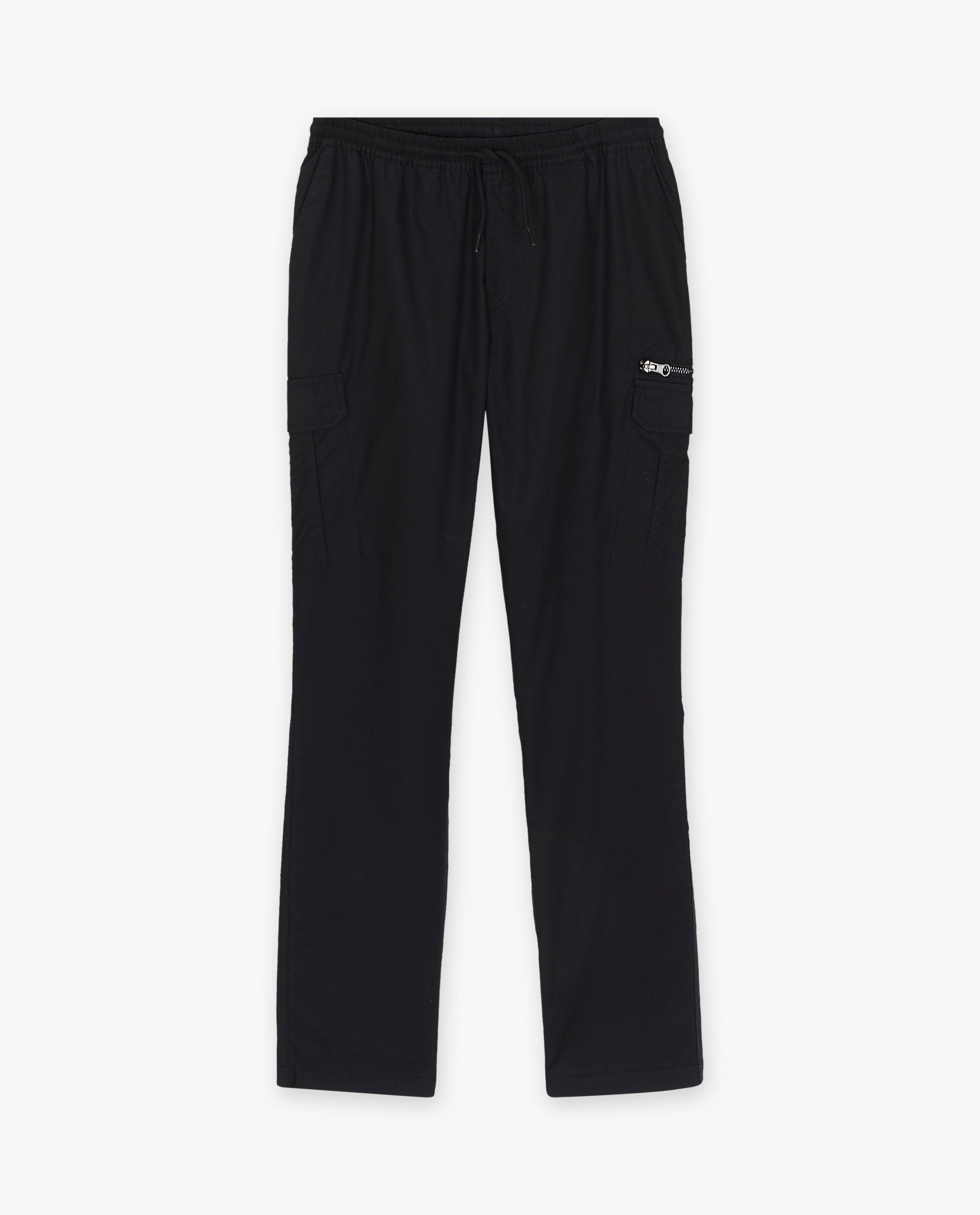 Broeken - Donkergrijze broek met structuur, cargo fit