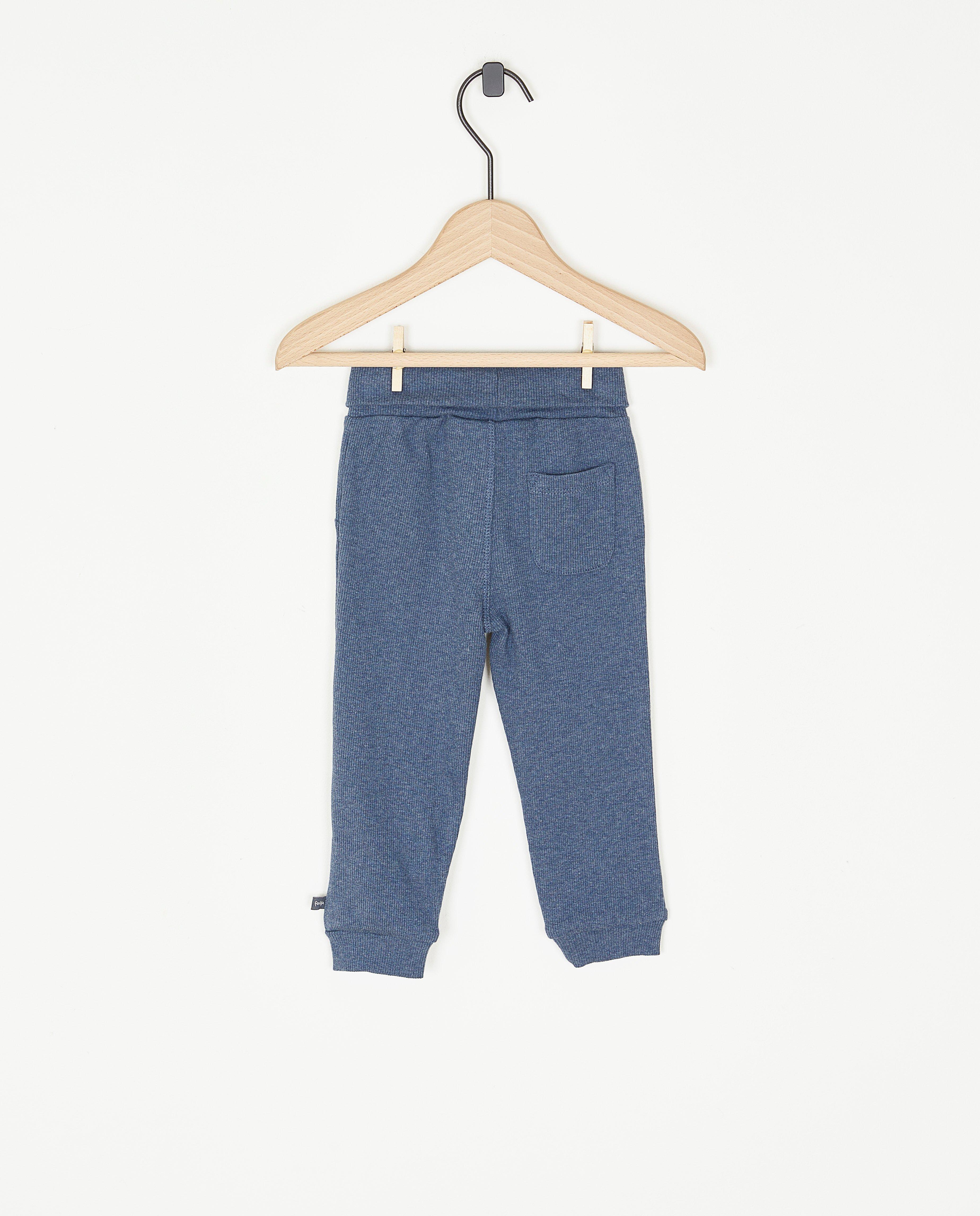 Pantalons - Pantalon bleu côtelé