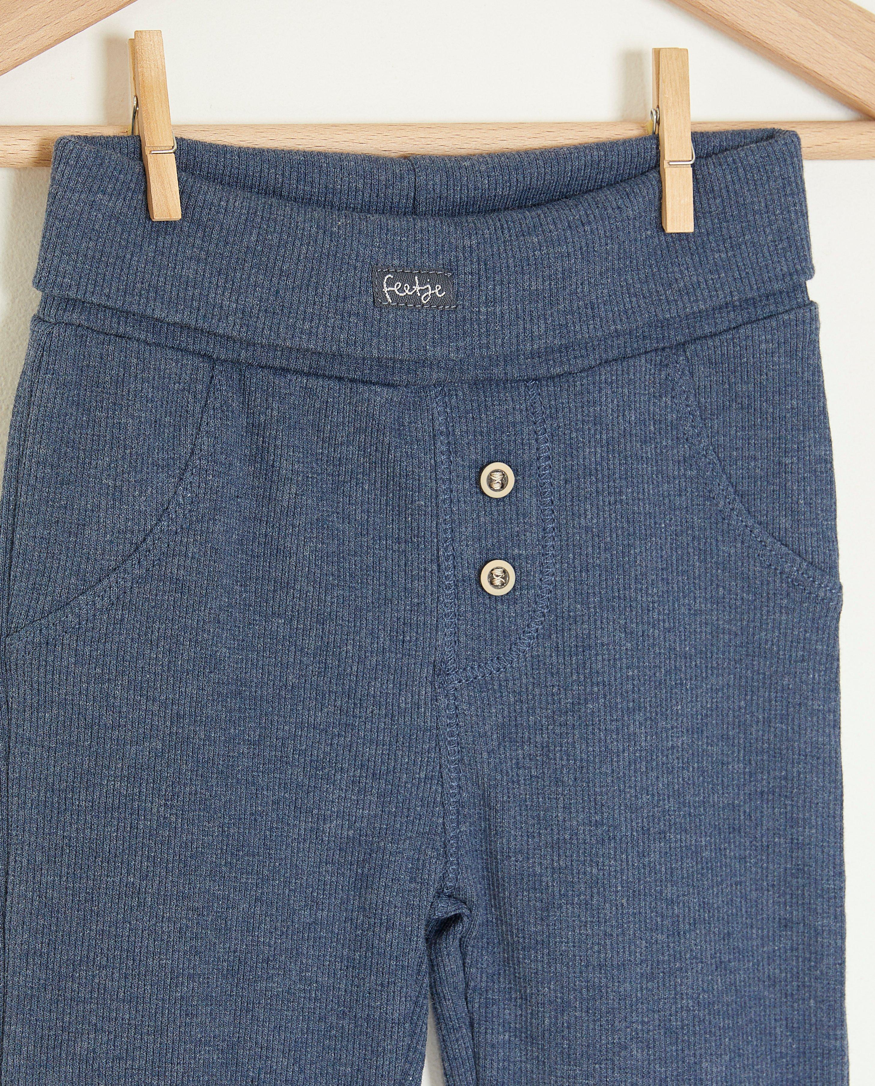 Pantalons - Pantalon bleu côtelé