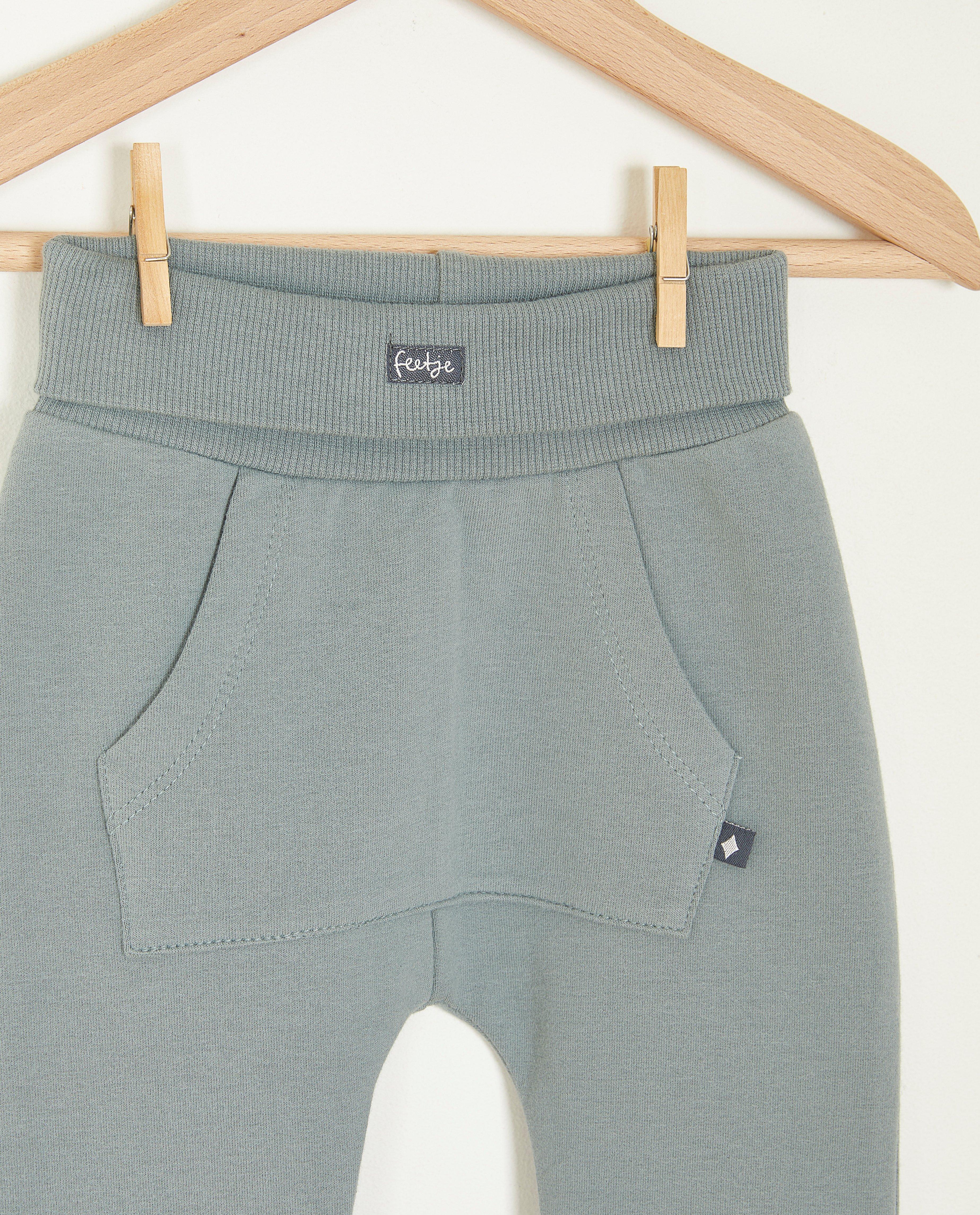 Broeken - Groene broek met siernaden