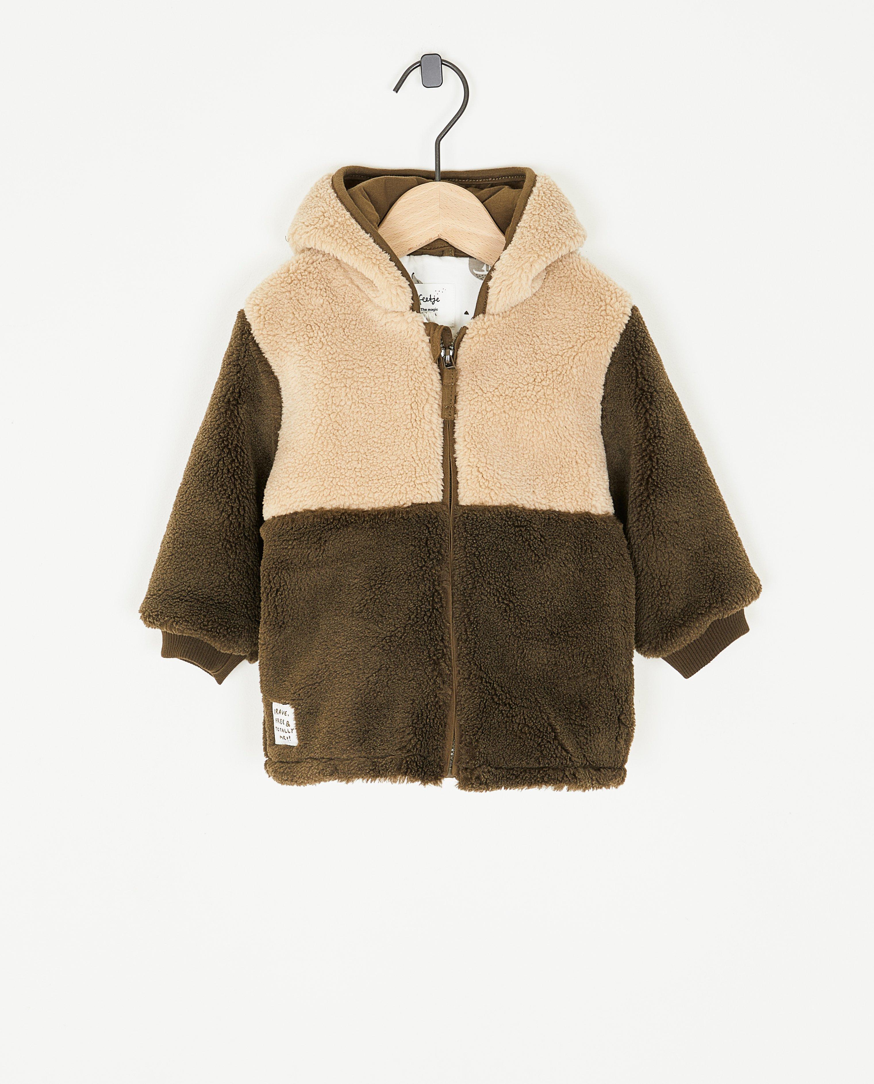 Teddy jas met color block - null - Feetje