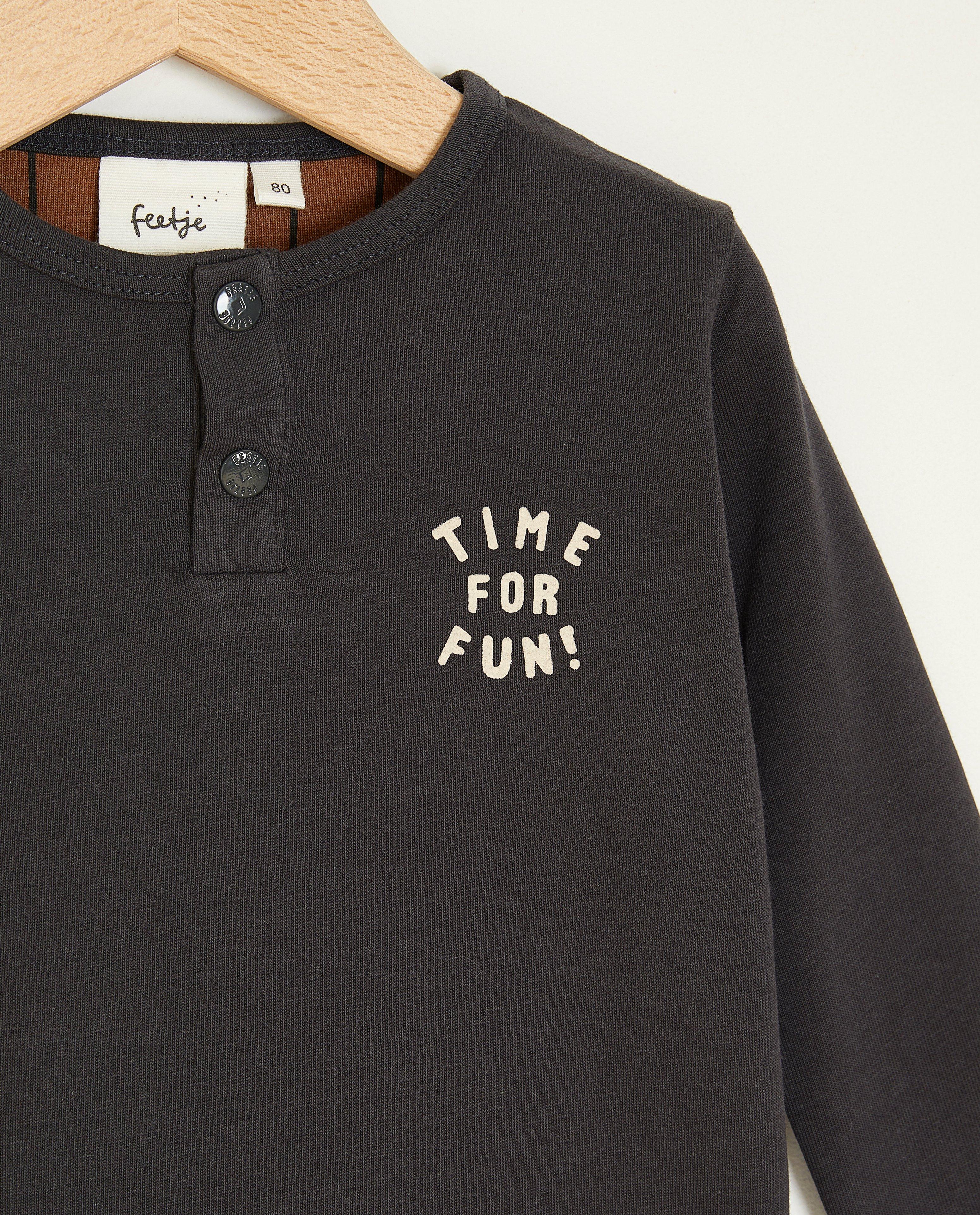 T-shirts - T-shirt à manches longues gris foncé avec inscription