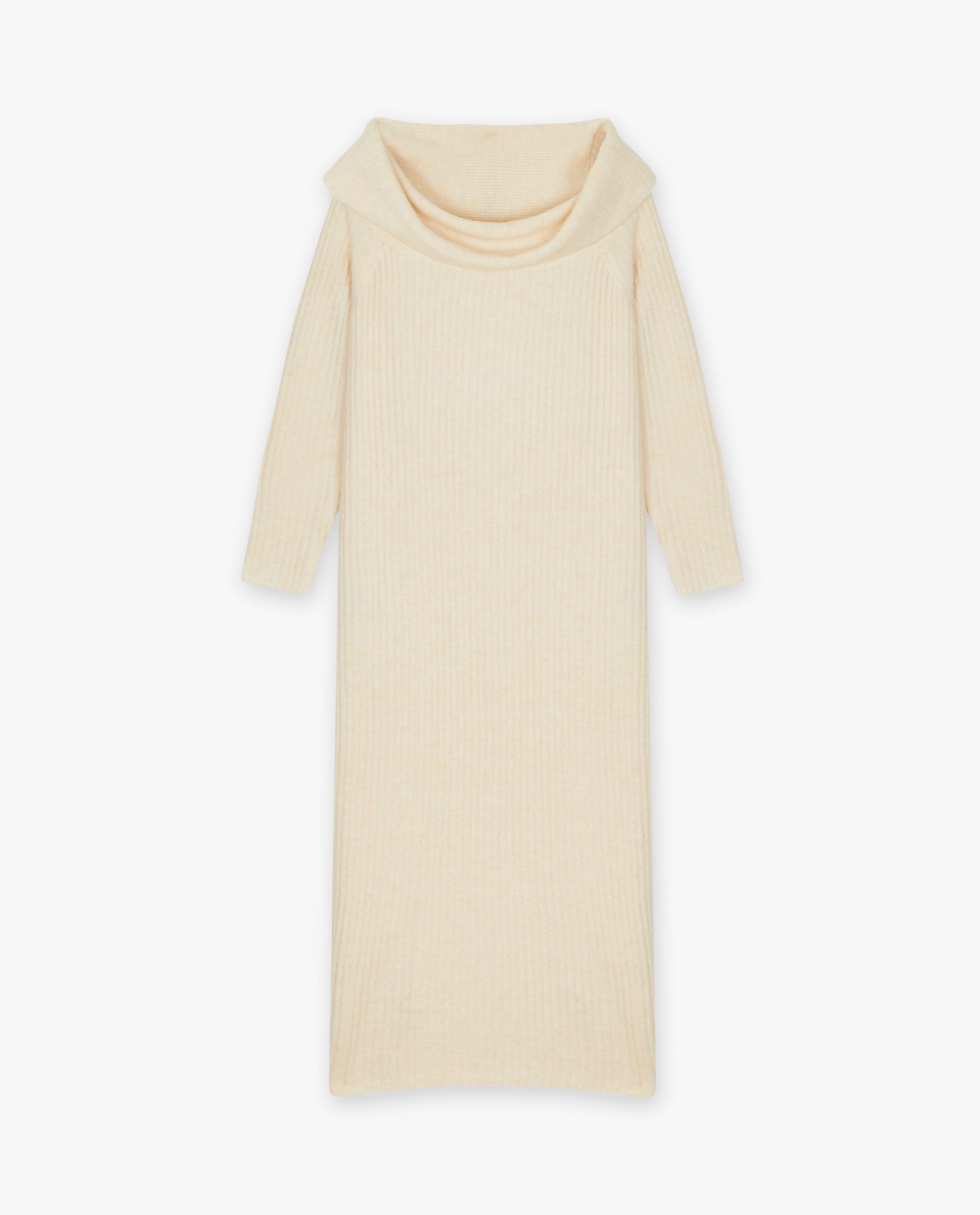 Kleedjes - Gebreide off-the-shoulderjurk