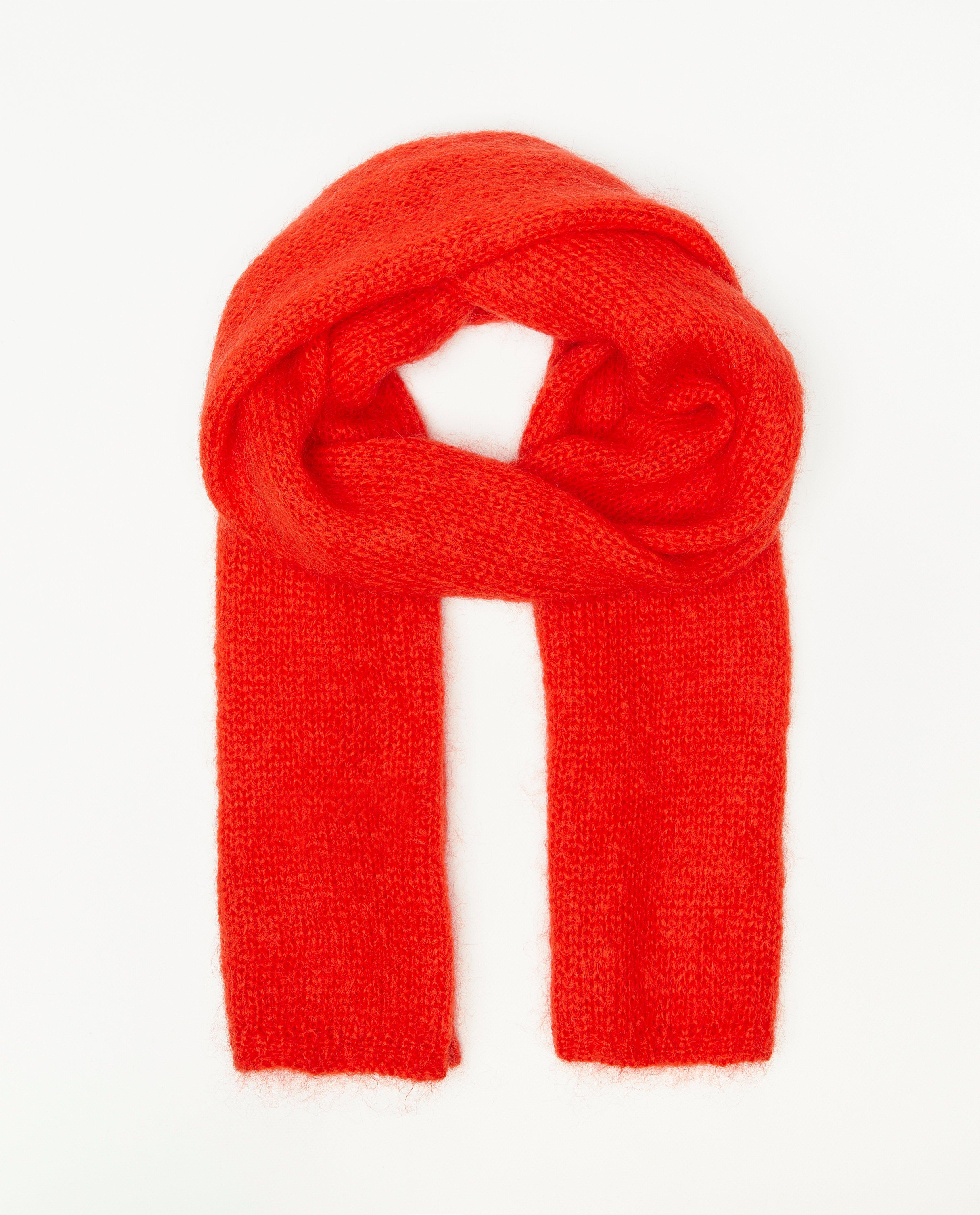 Bonneterie - Écharpe rouge en tricot