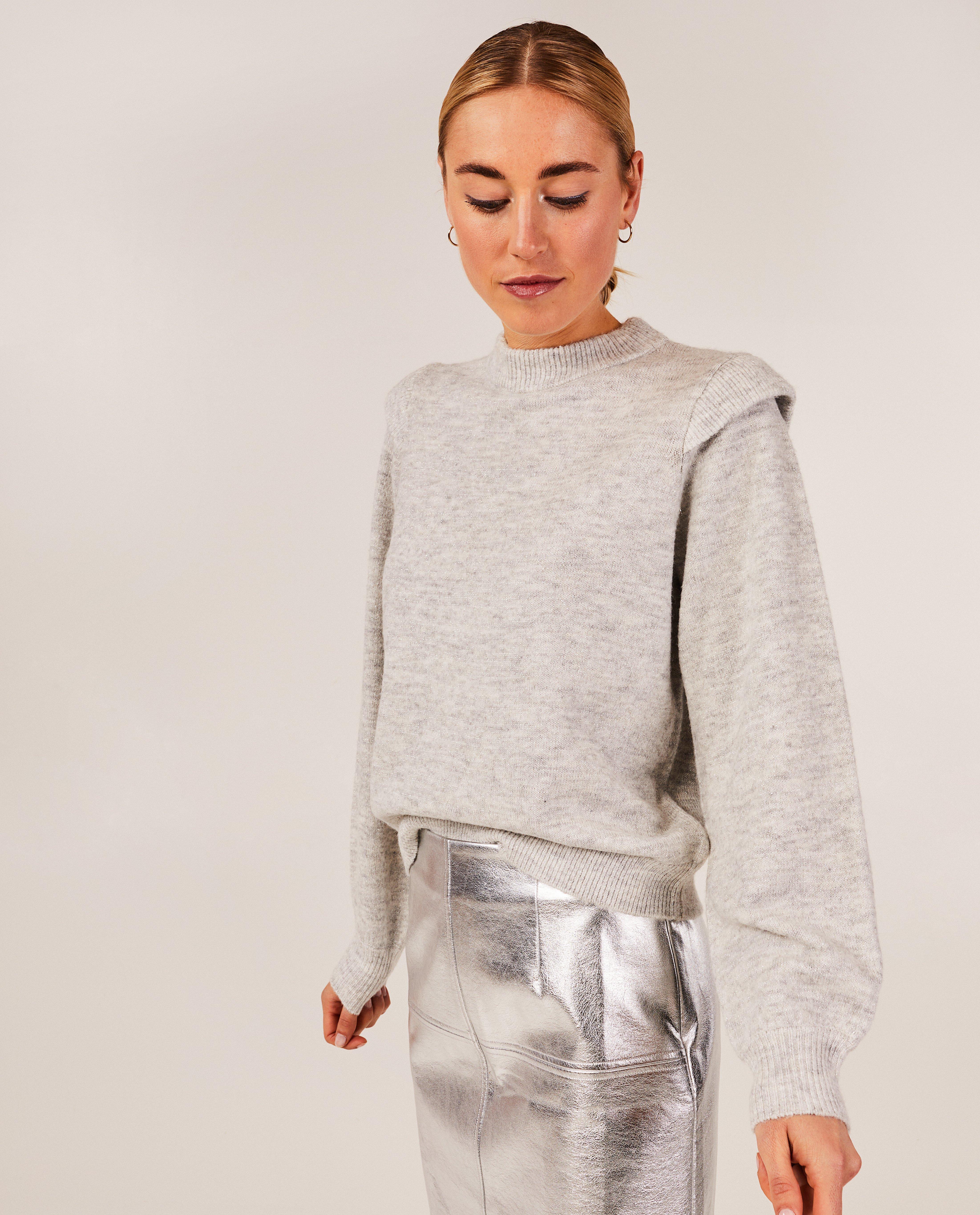 Pull gris à fil métallisé - null - Sora