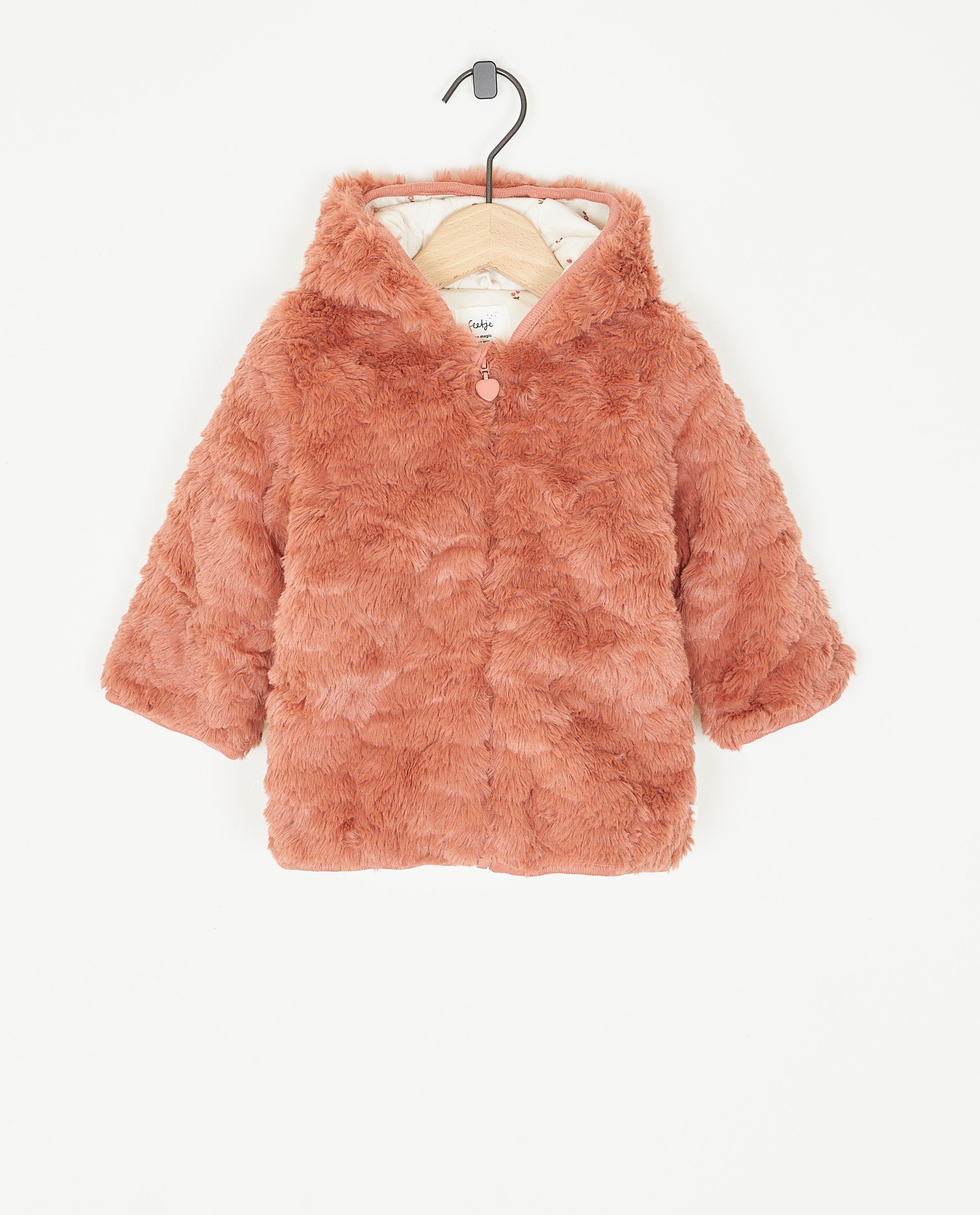Veste duveteuse avec des petites oreilles d’ours - Détails du produit - rose foncé - image numéro 1