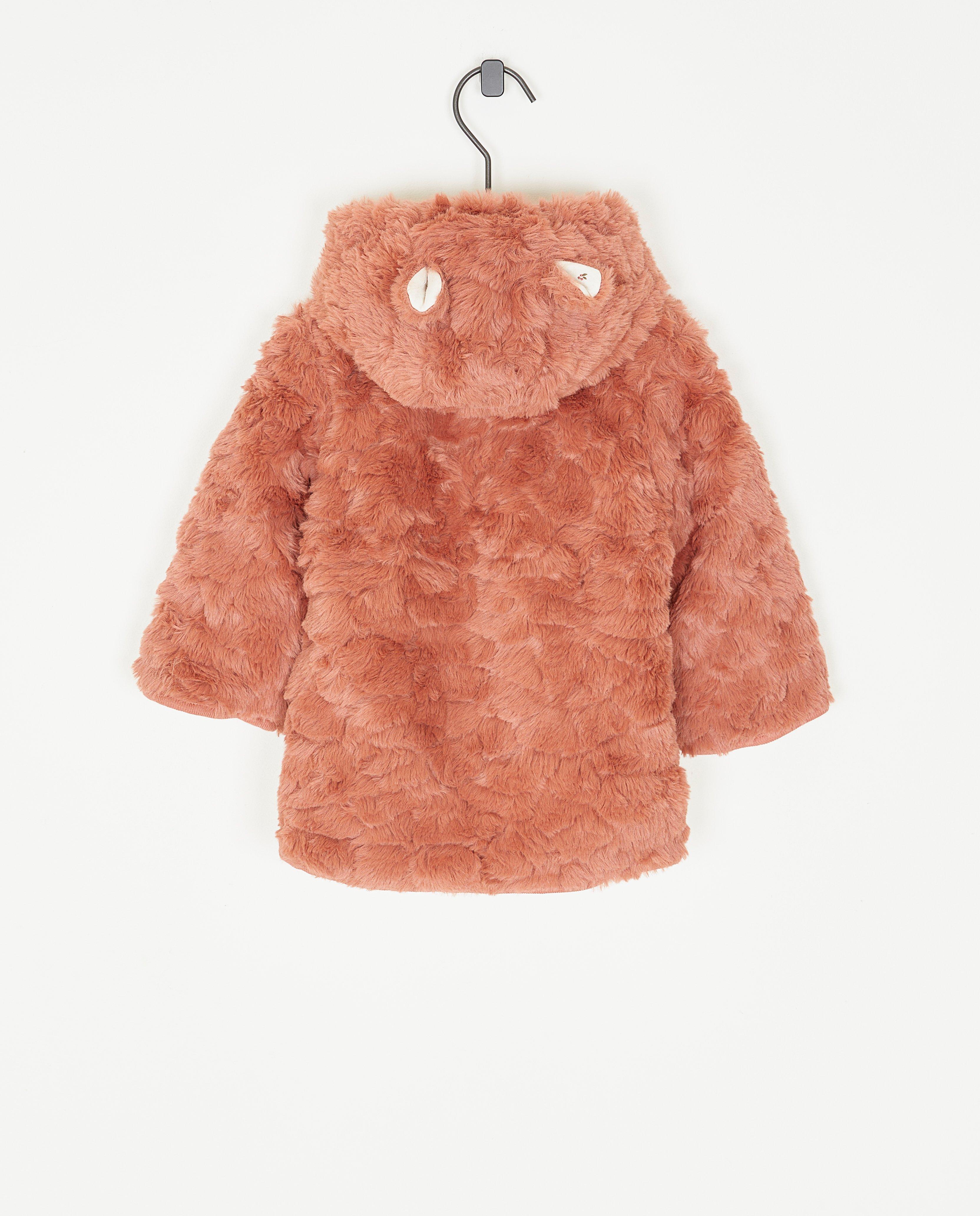 Veste duveteuse avec des petites oreilles d’ours - Détails du produit - rose foncé - image numéro 2