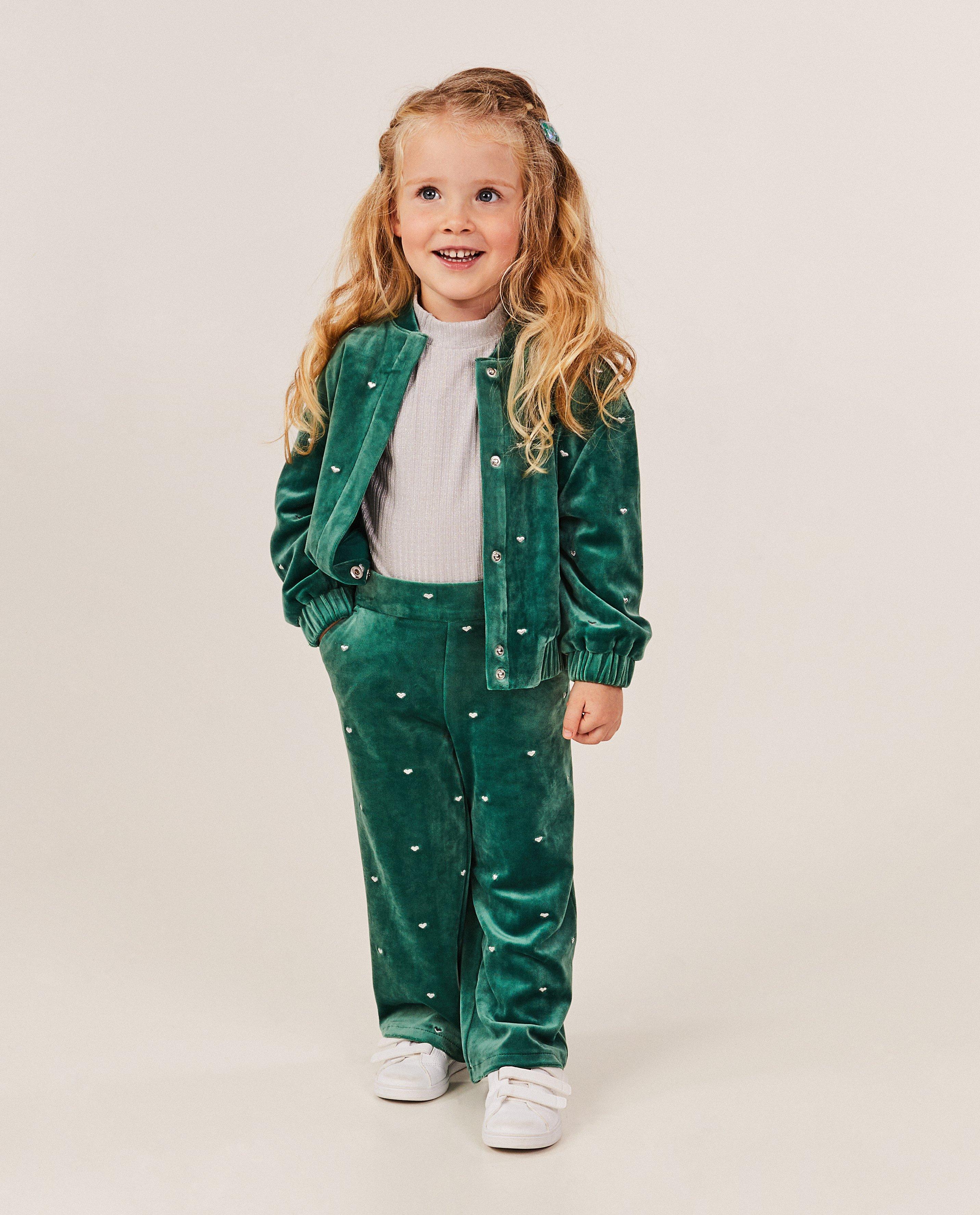 Broeken - Fluwelen broek met hartjes, 2-7 jaar
