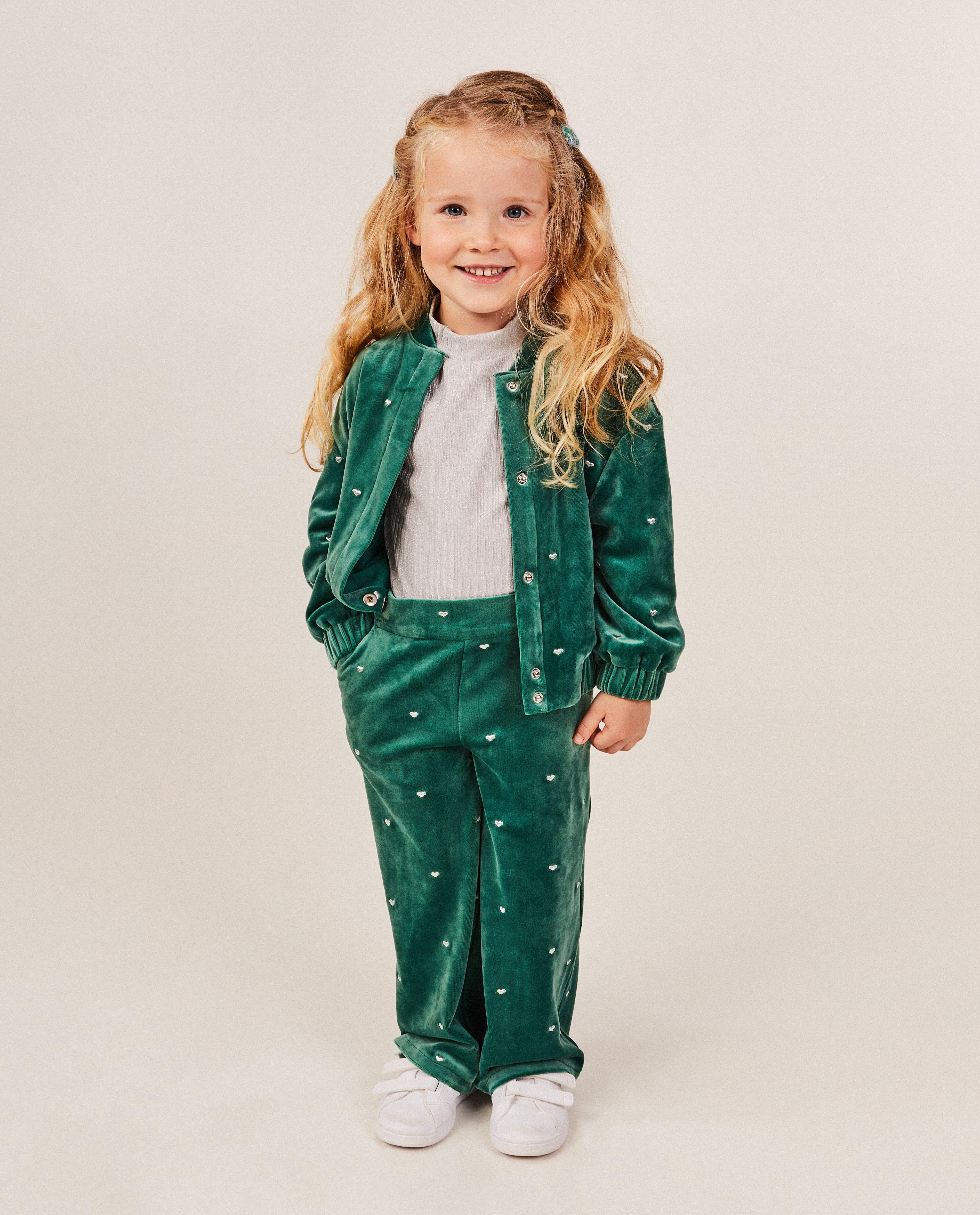 Broeken - Fluwelen broek met hartjes, 2-7 jaar