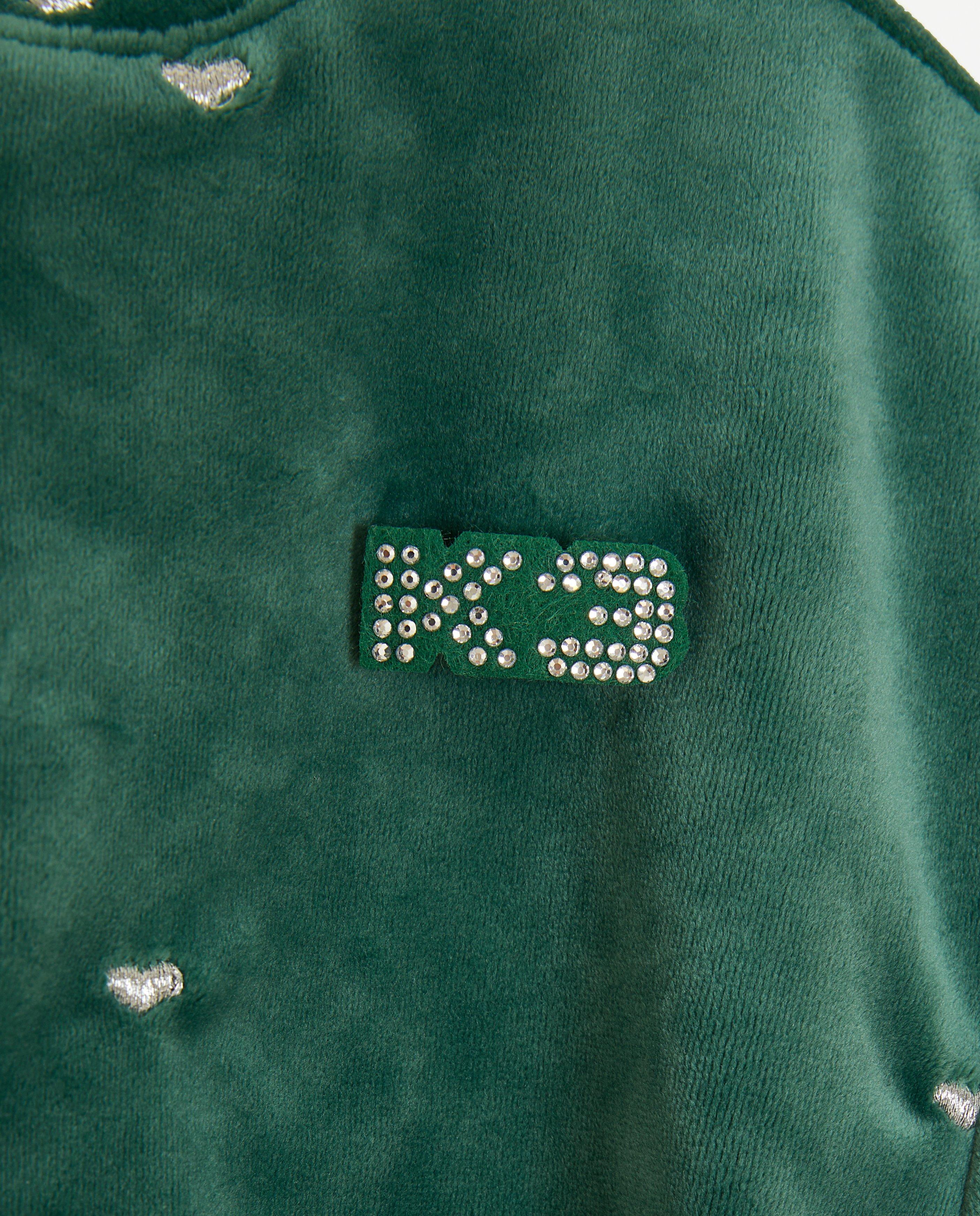 Cardigan - Bomber van fluweel met broche, 2-7 jaar
