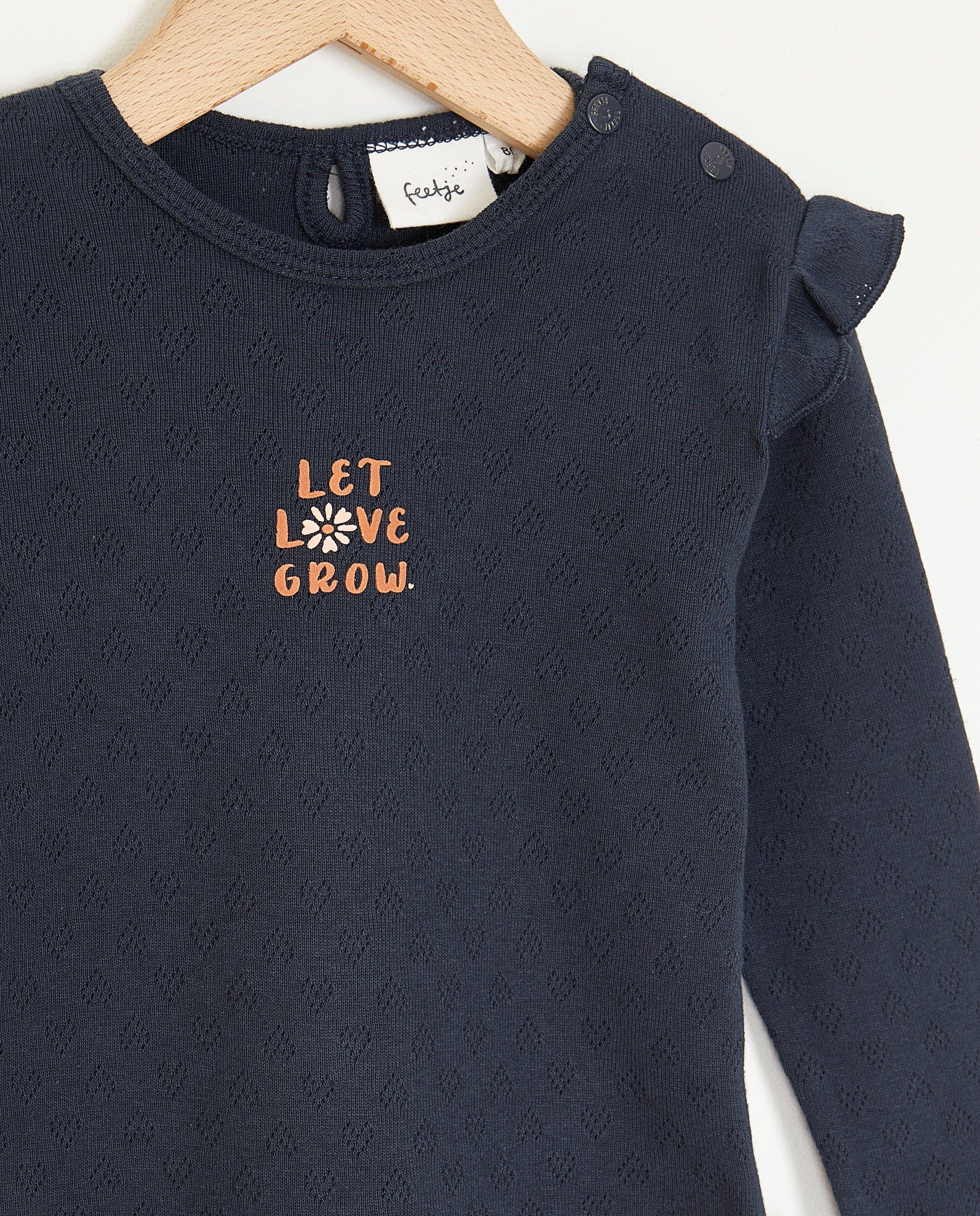 T-shirts - Donkerblauwe longsleeve met ajour