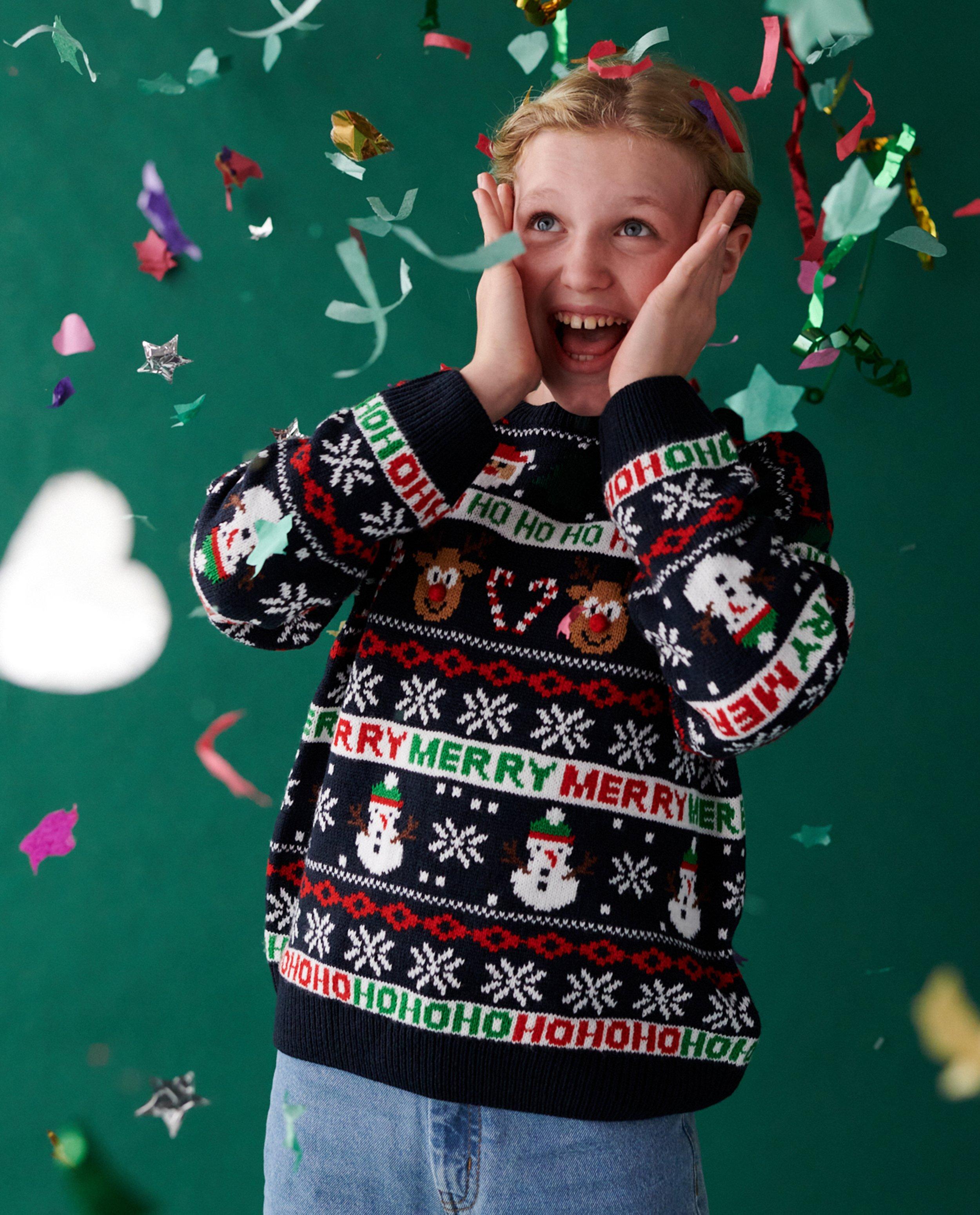 Kersttrui met opschrift, 7-14 jaar - null - Fish & Chips