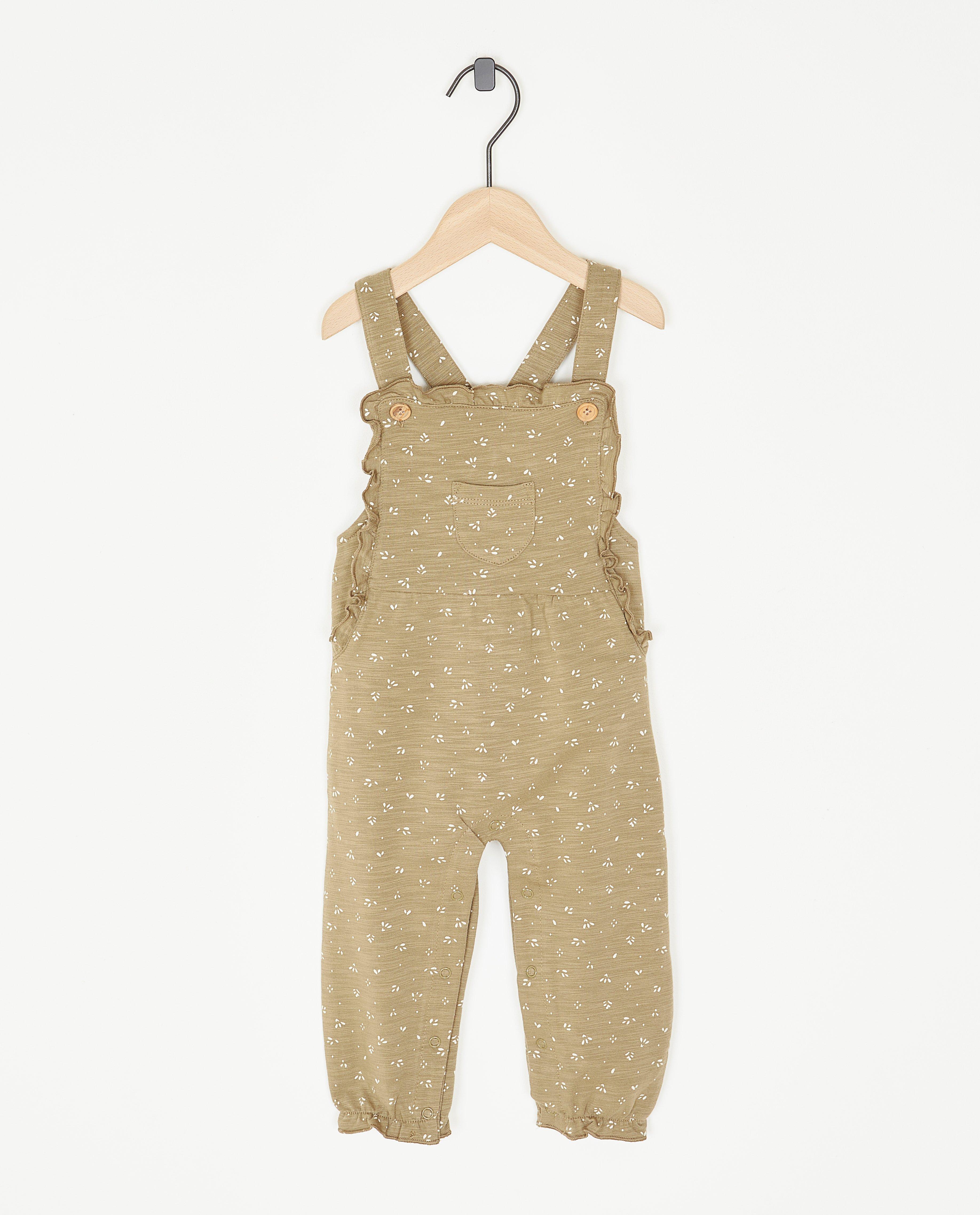Groene salopette met print - Product Detail - khaki - afbeelding nummer 1