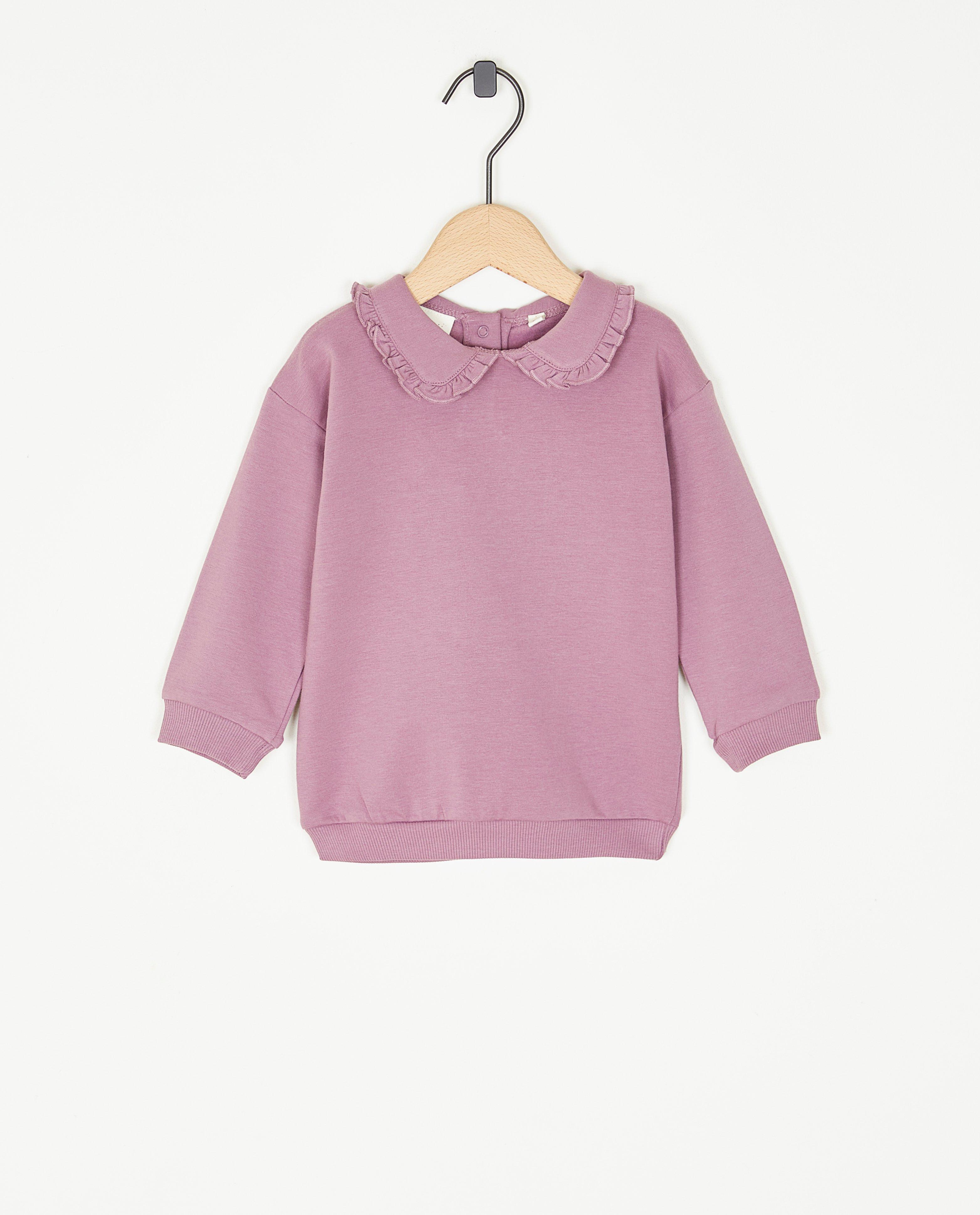 Sweat mauve à col Claudine - null - Feetje