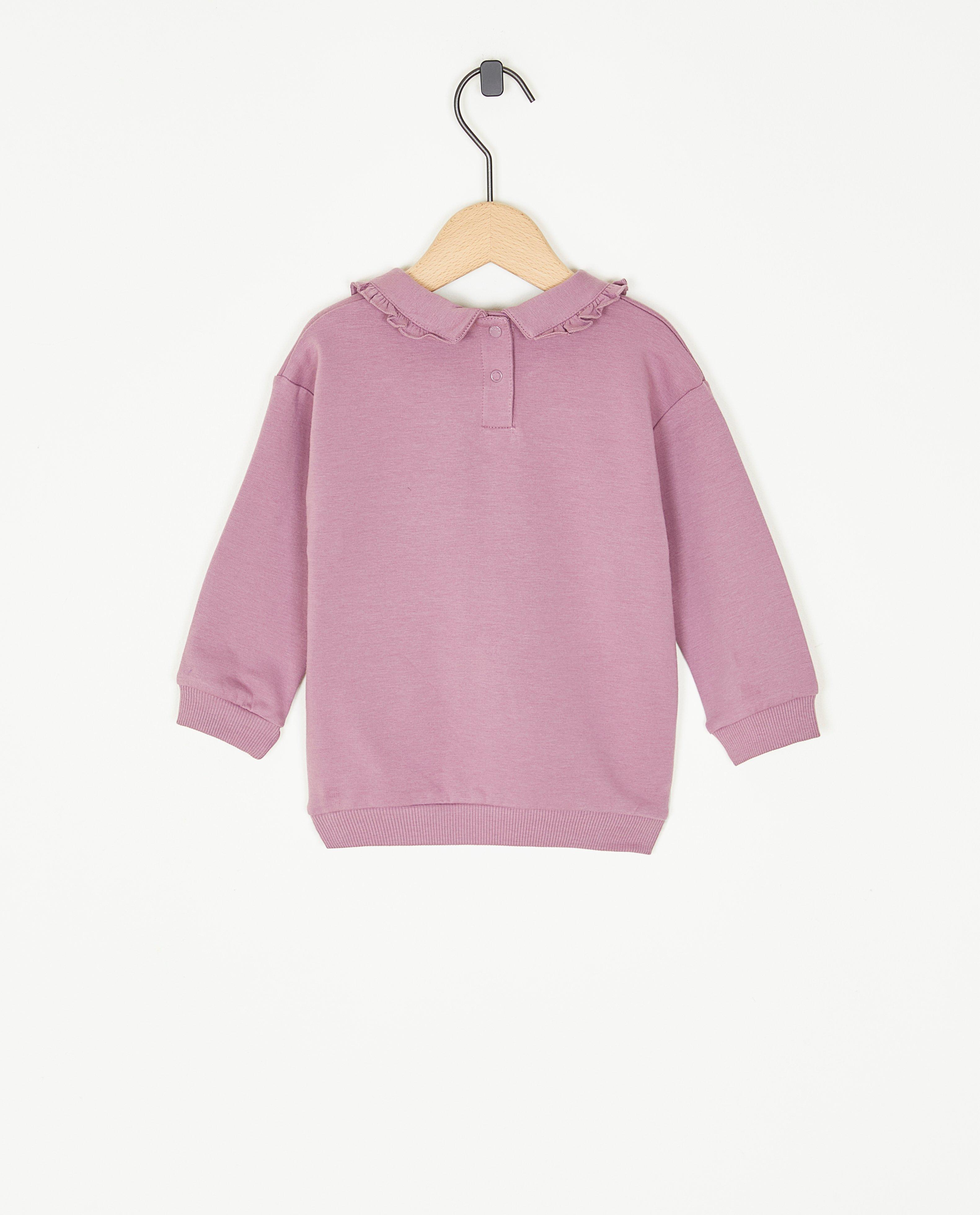 Sweats - Sweat mauve à col Claudine